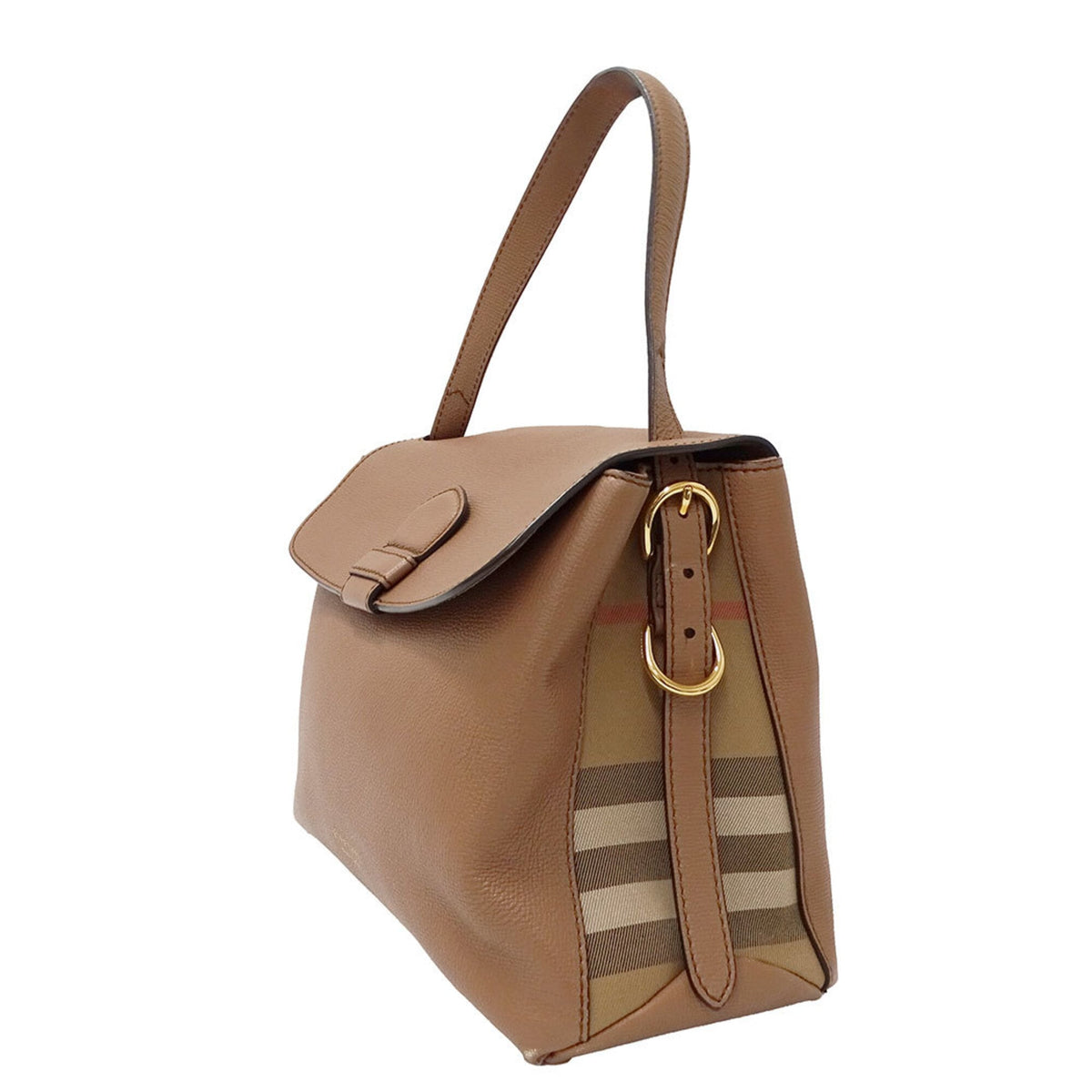 Burberry Brown Leather Handbag Shoulder Bag (Pre-Owned)