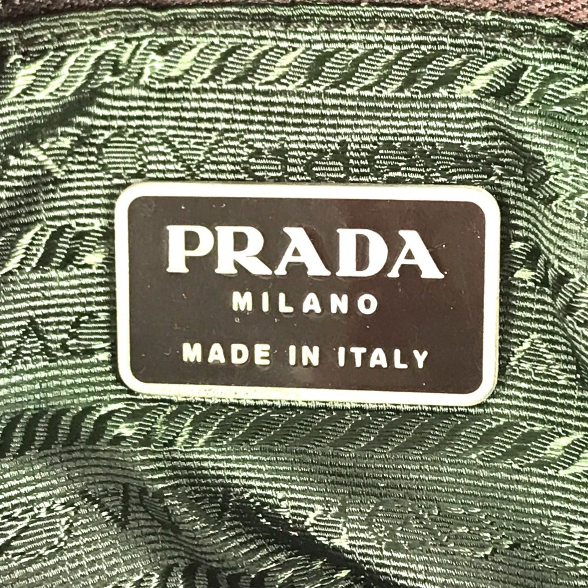 Prada Bordeaux Red Color Nylon Shoulder Bag (Pre-Owned)