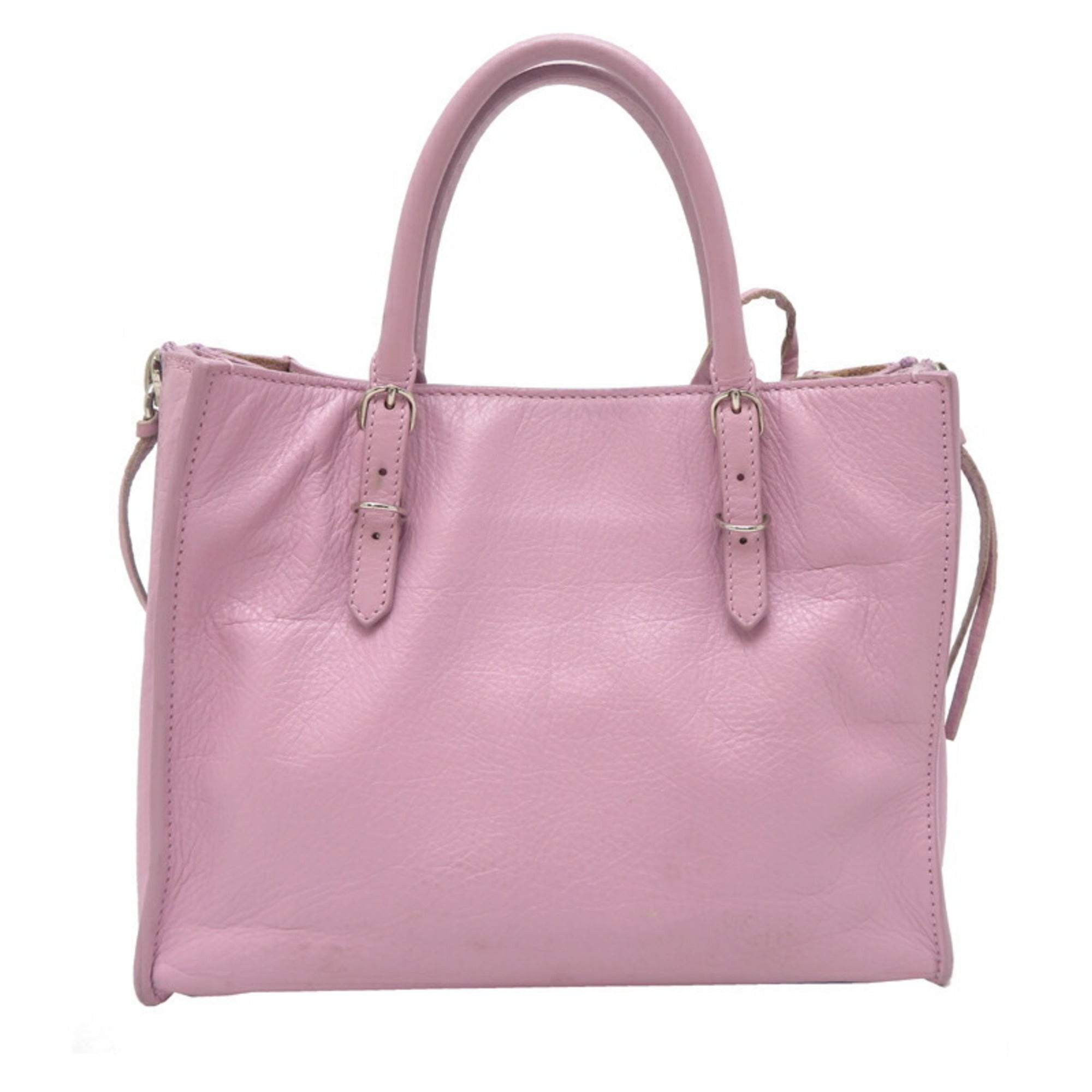 Balenciaga Paper Pink Purple Leather Handbag (Pre-Owned)