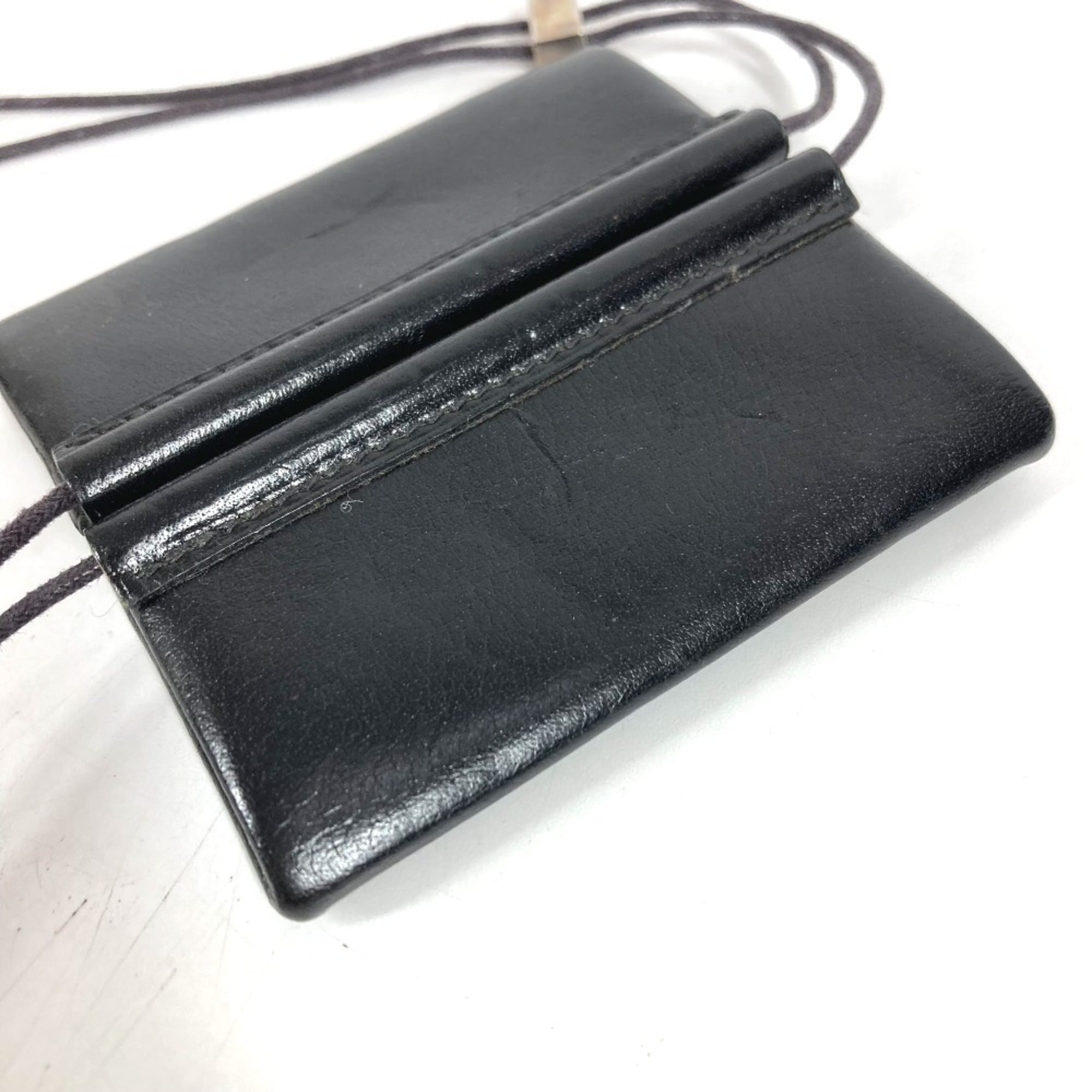 Hermes Black Leather Coin Purse/Coin Case (Pre-Owned)