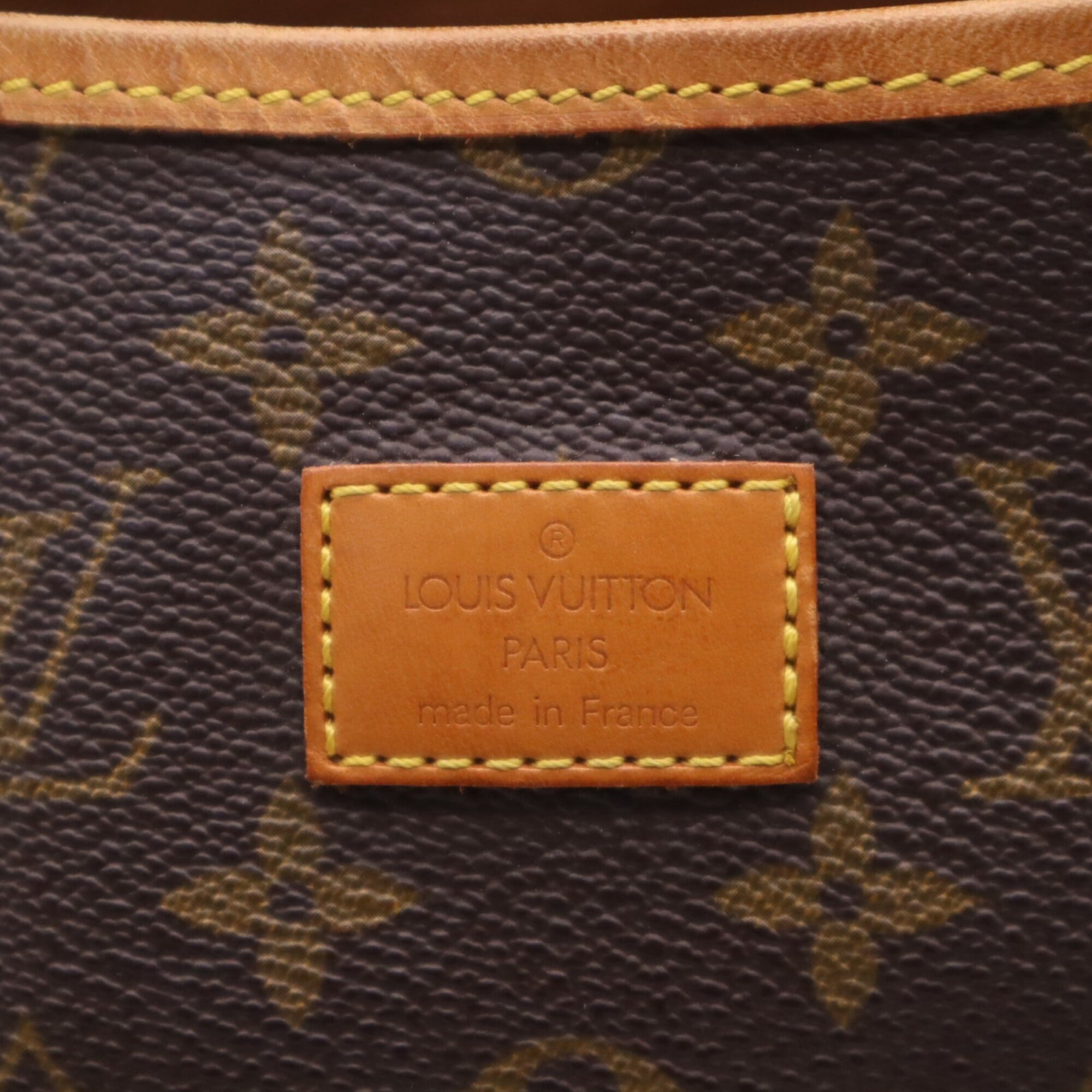 Louis Vuitton Monogram Beige Brown Coated Canvas Leather Shoulder Bag (Pre-Owned)
