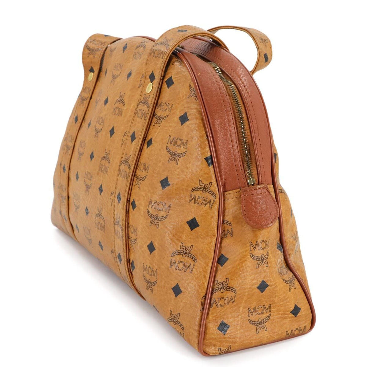 Mcm Visetos Brown Pvc Leather Handbag Shoulder Bag (Pre-Owned)