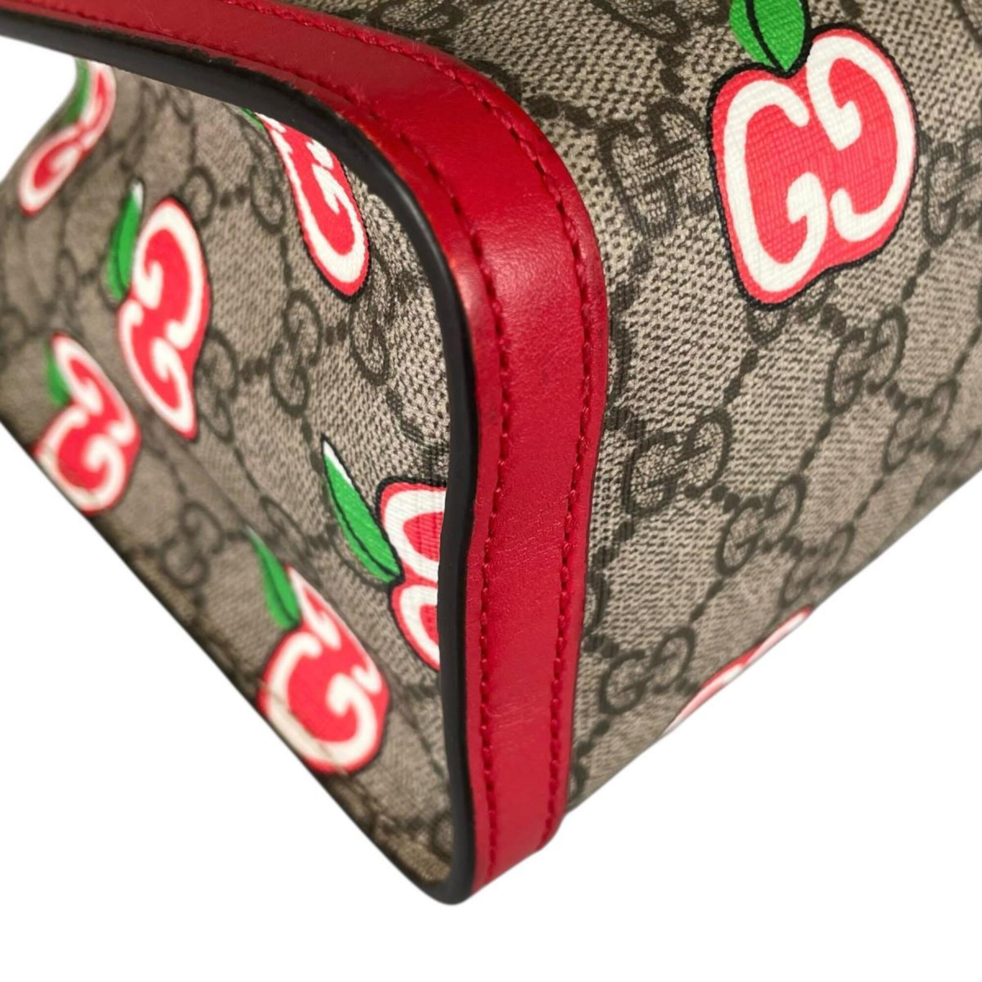 Gucci Padlock Beige Multi-Color Red Color Gg Canvas Shoulder Bag (Pre-Owned)