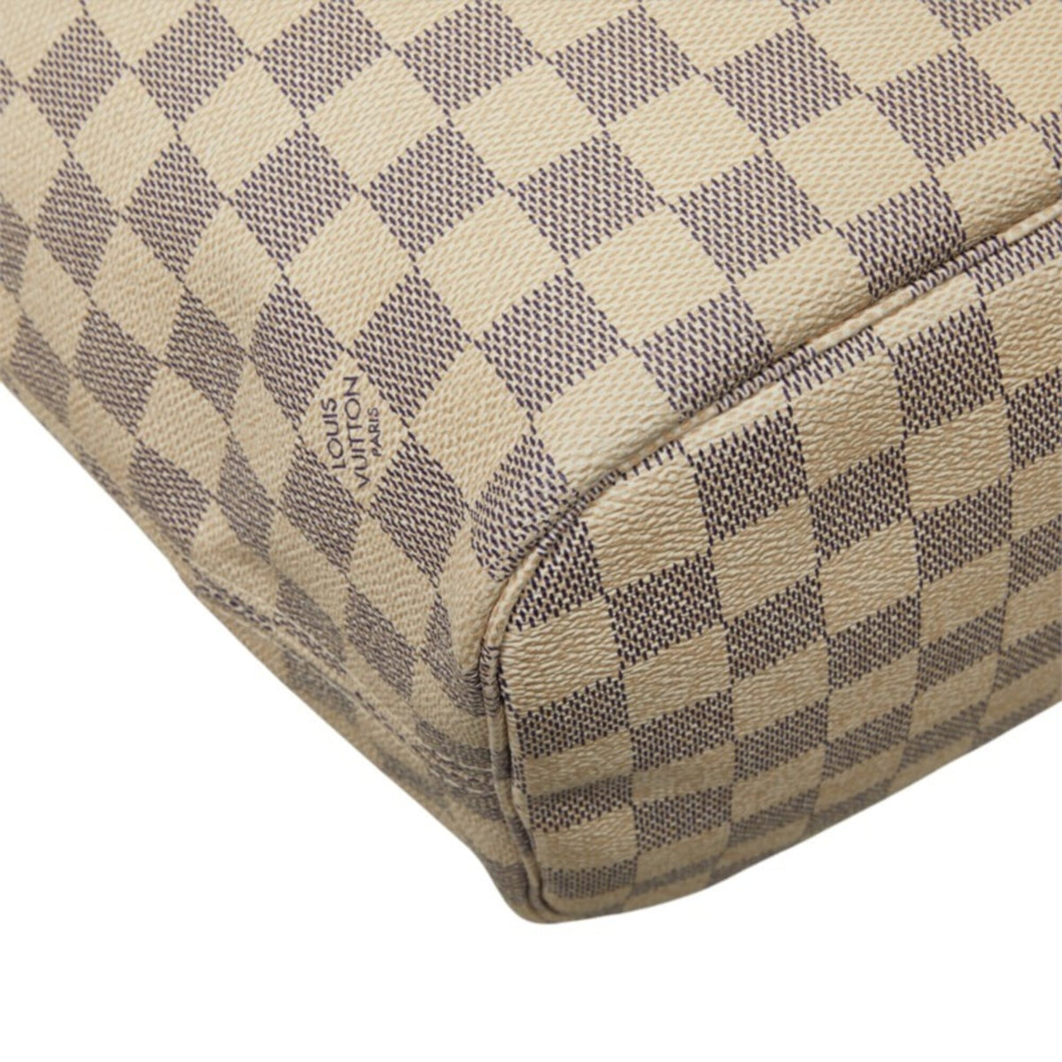 Louis Vuitton Damier Azur Ivory White Pvc Leather Shoulder Bag Tote Bag (Pre-Owned)