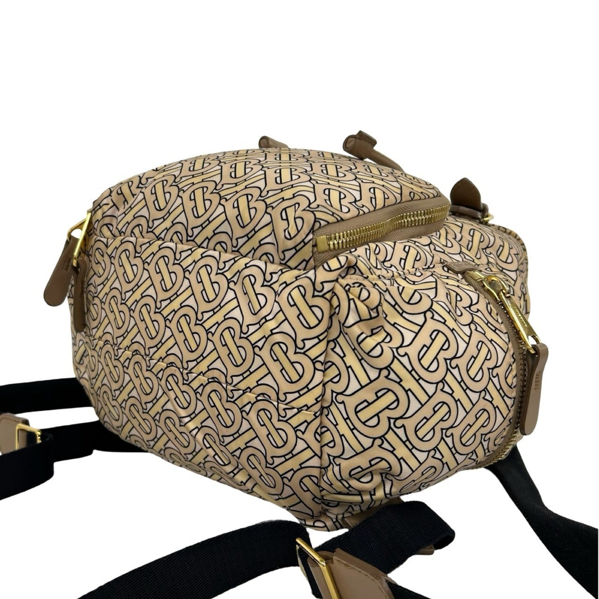 Burberry Beige Nylon Leather Backpack (Pre-Owned)