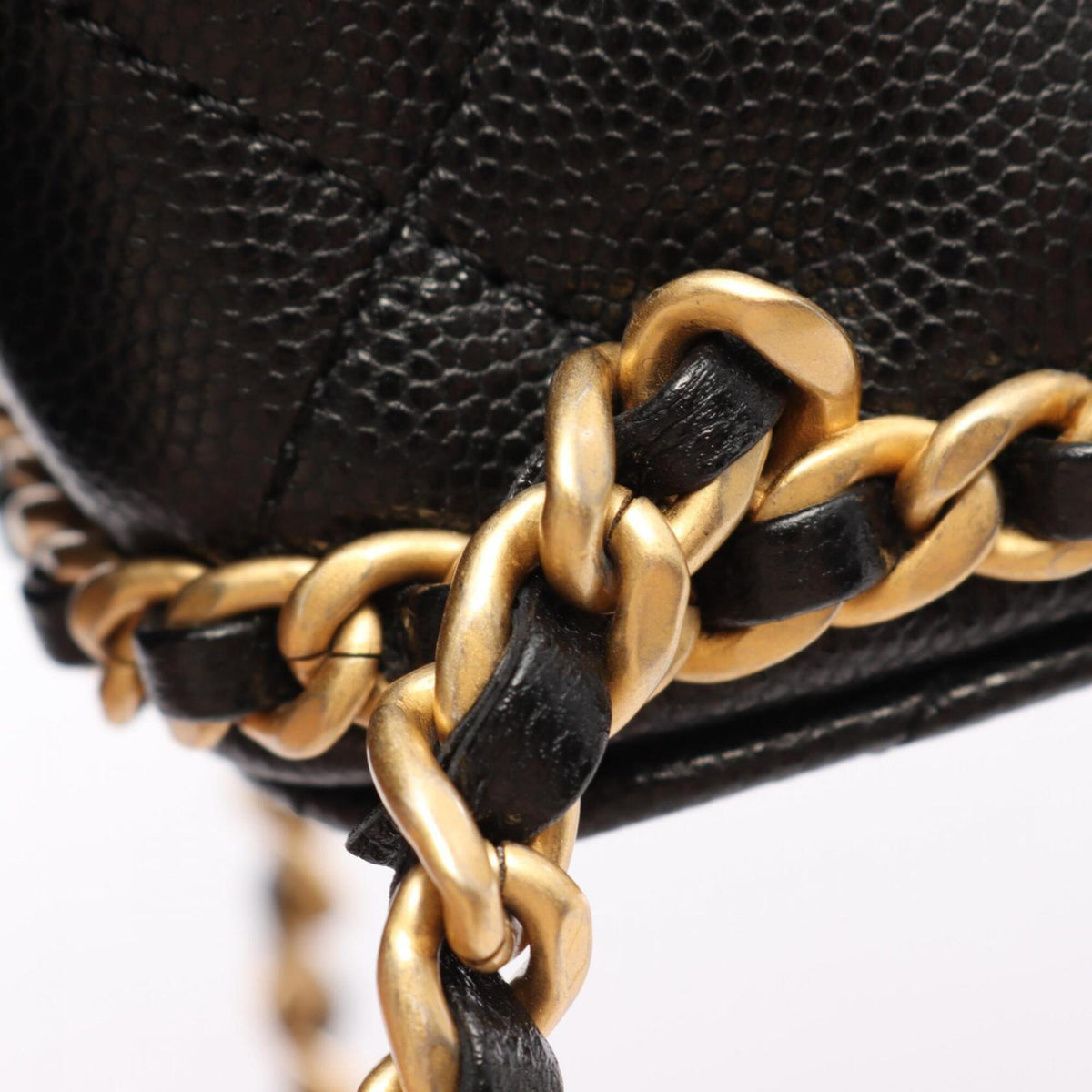Chanel Black Grained Calfskin Backpack Handbag (Pre-Owned)