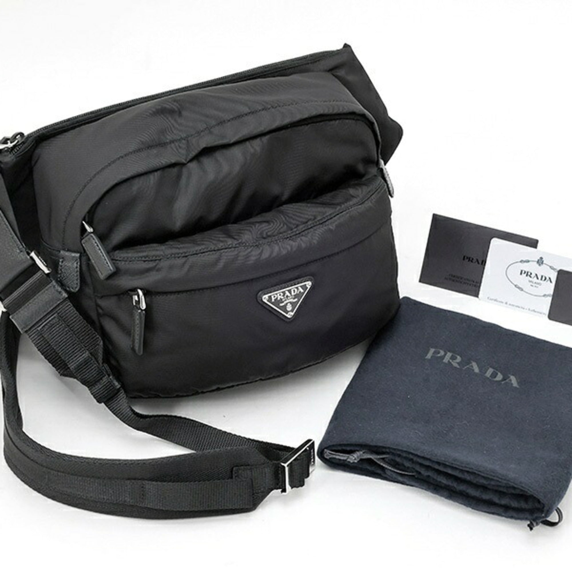 Prada Black Nylon Fanny Pack Sling Bag (Pre-Owned)