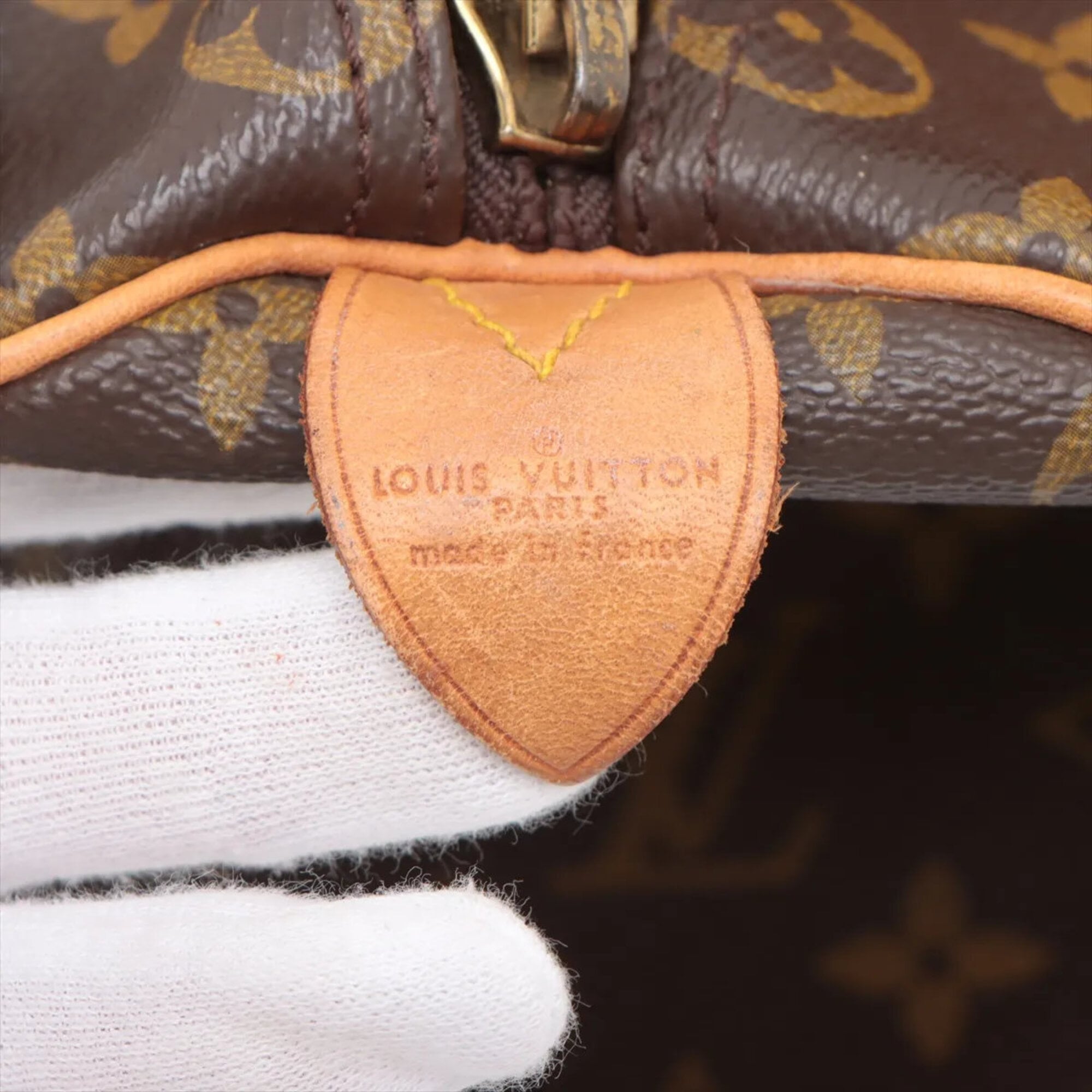 Louis Vuitton Brown Coated Canvas Leather Handbag Tote Bag (Pre-Owned)