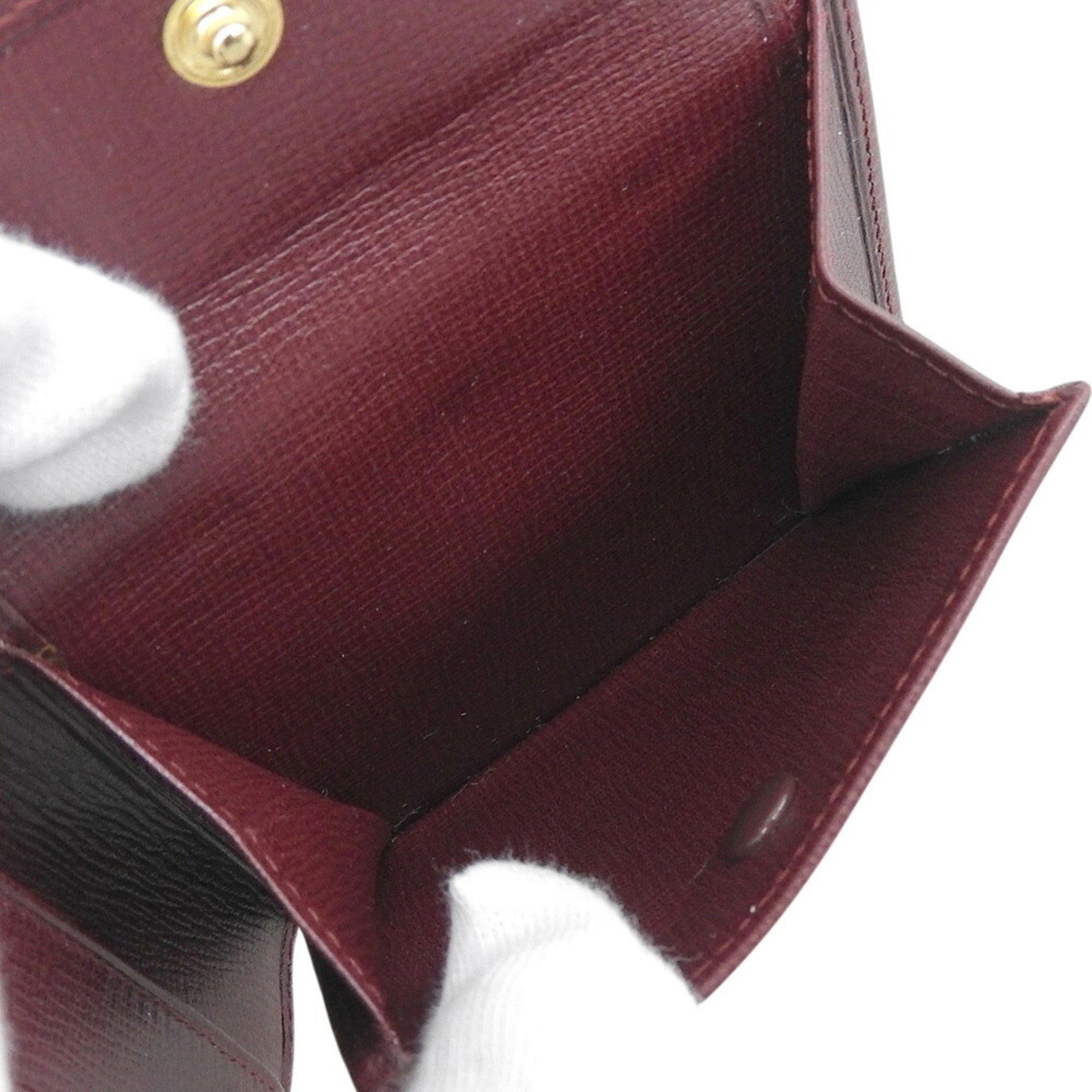 Cartier Bordeaux Leather Wallet (Bi-Fold) (Pre-Owned)