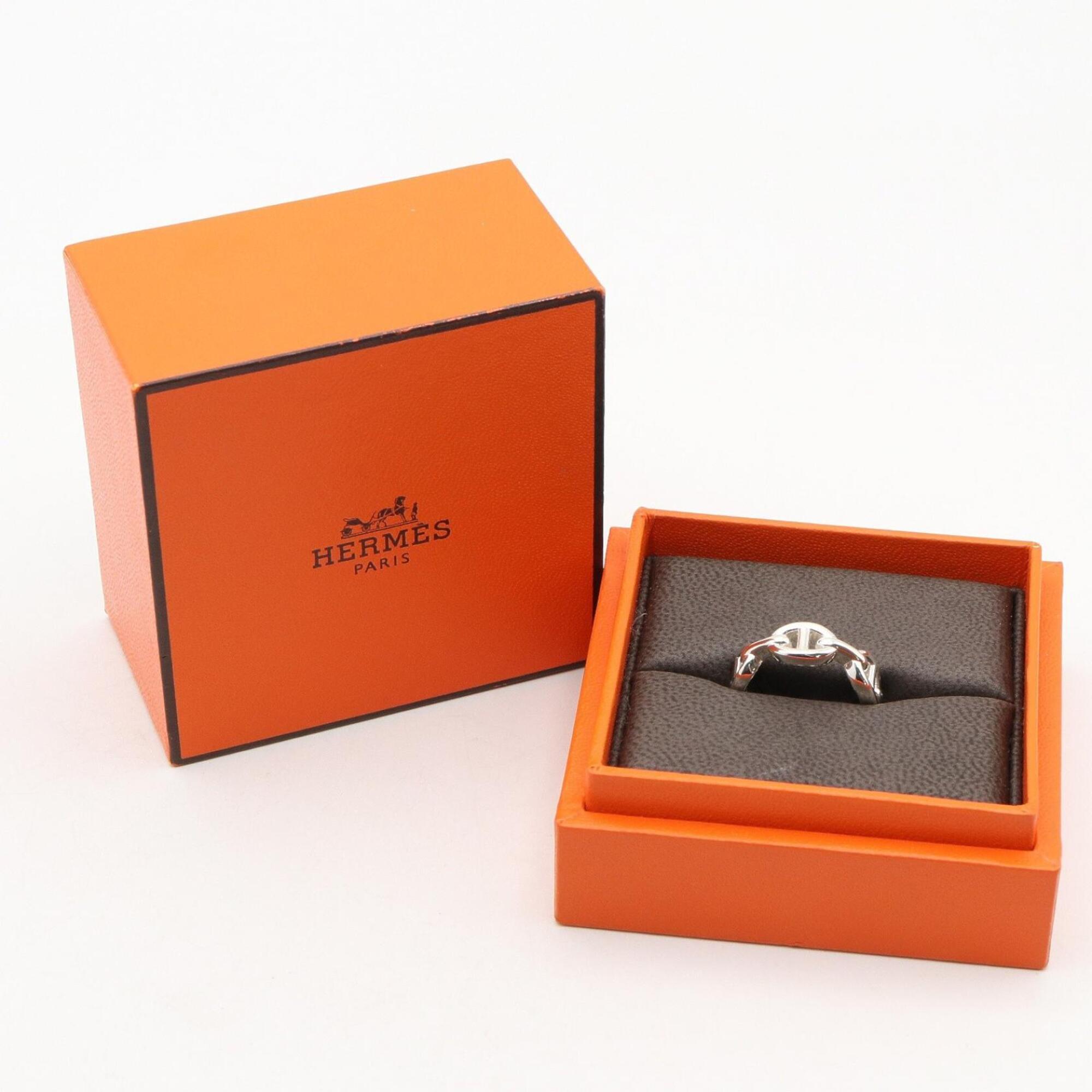 Hermes Silver Silver 925 Band Ring (Pre-Owned)