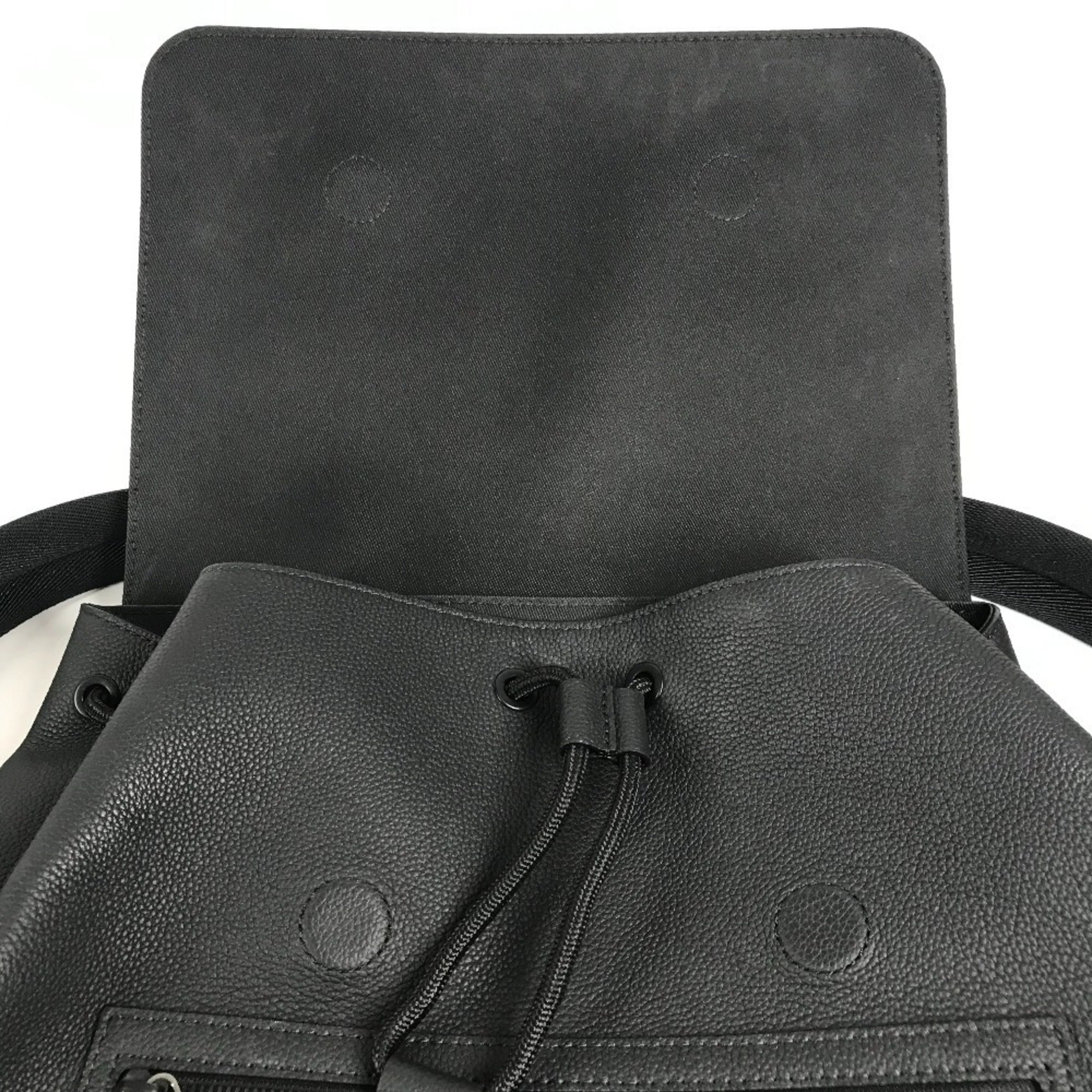 Louis Vuitton Black Noir Leather Backpack (Pre-Owned)
