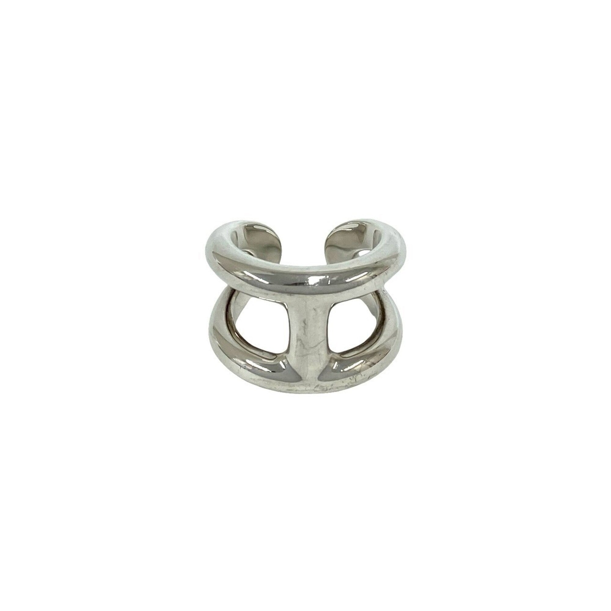 Hermes Silver Silver 925 Band Ring (Pre-Owned)