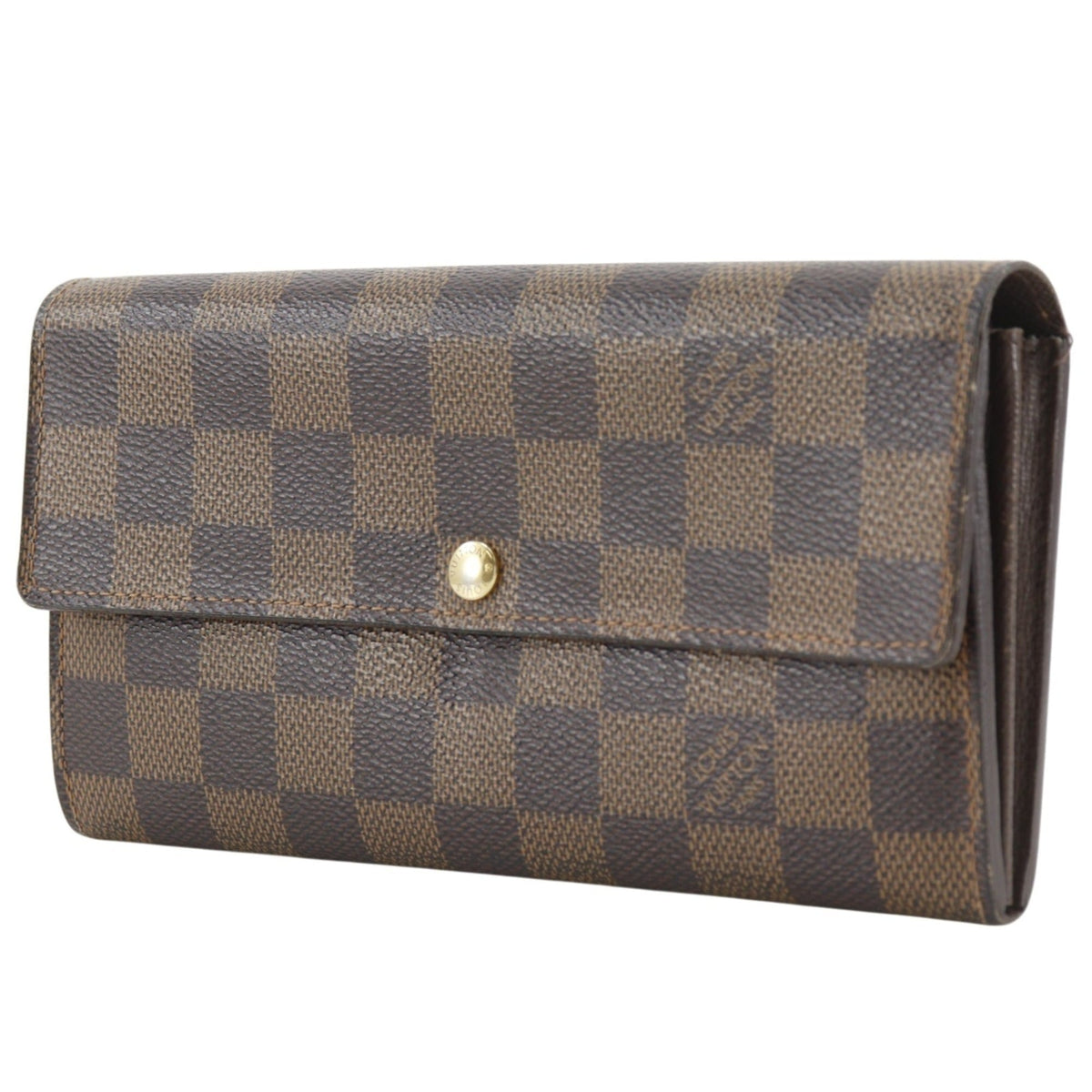 Louis Vuitton Brown Damier Canvas Long Wallet (Bi-Fold) (Pre-Owned)