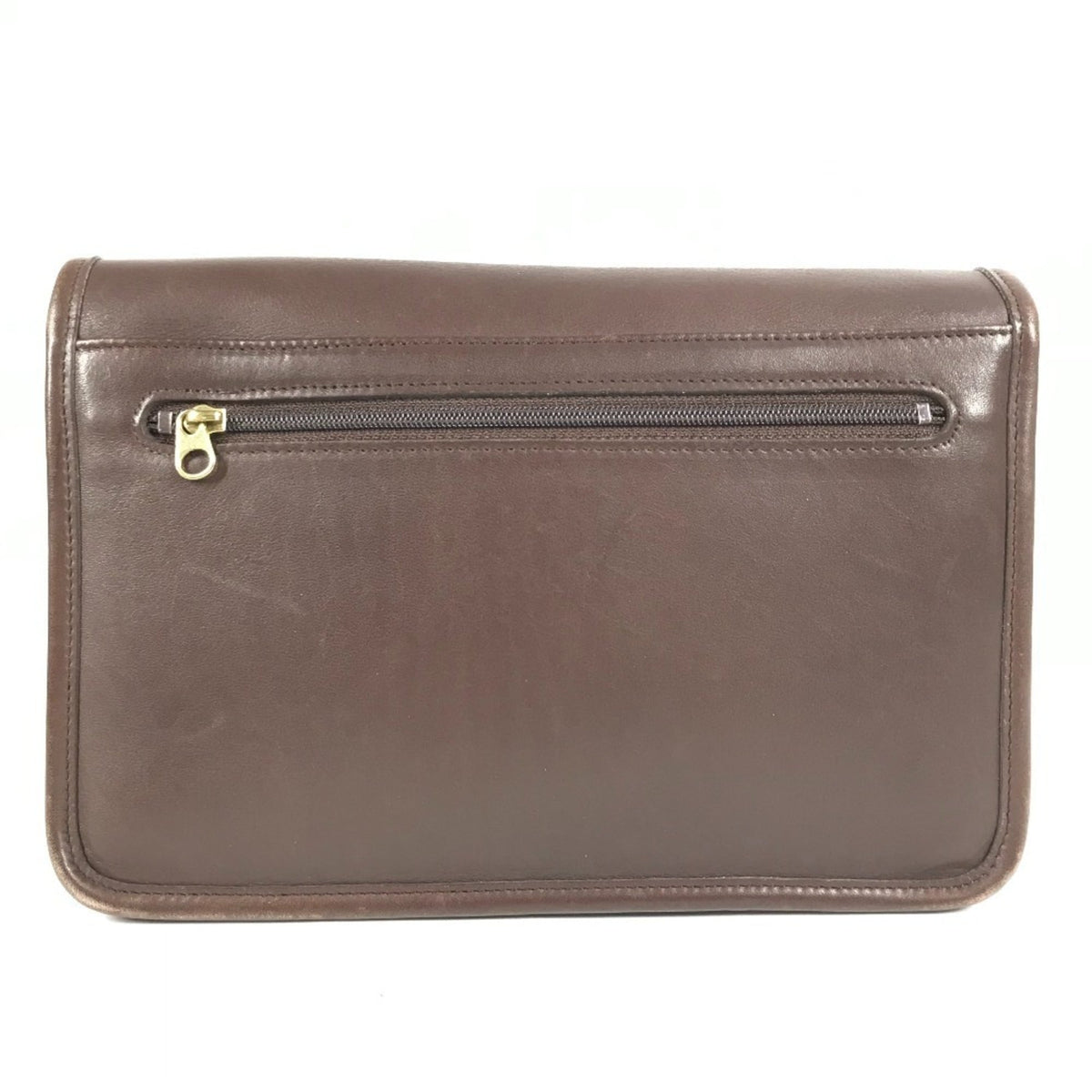 Coach Brown Leather Clutch Bag (Pre-Owned)