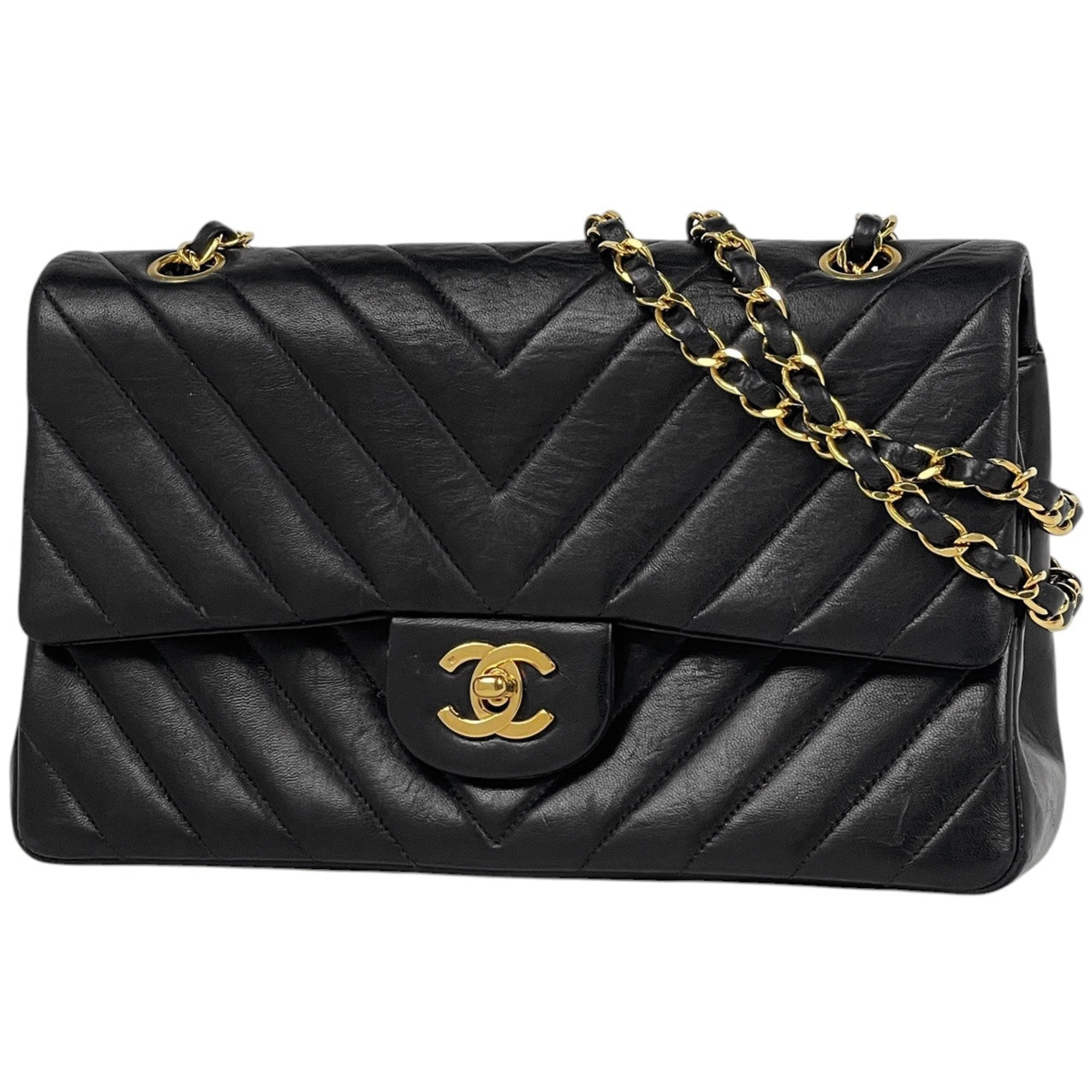 Chanel Black Leather Shoulder Bag (Pre-Owned)