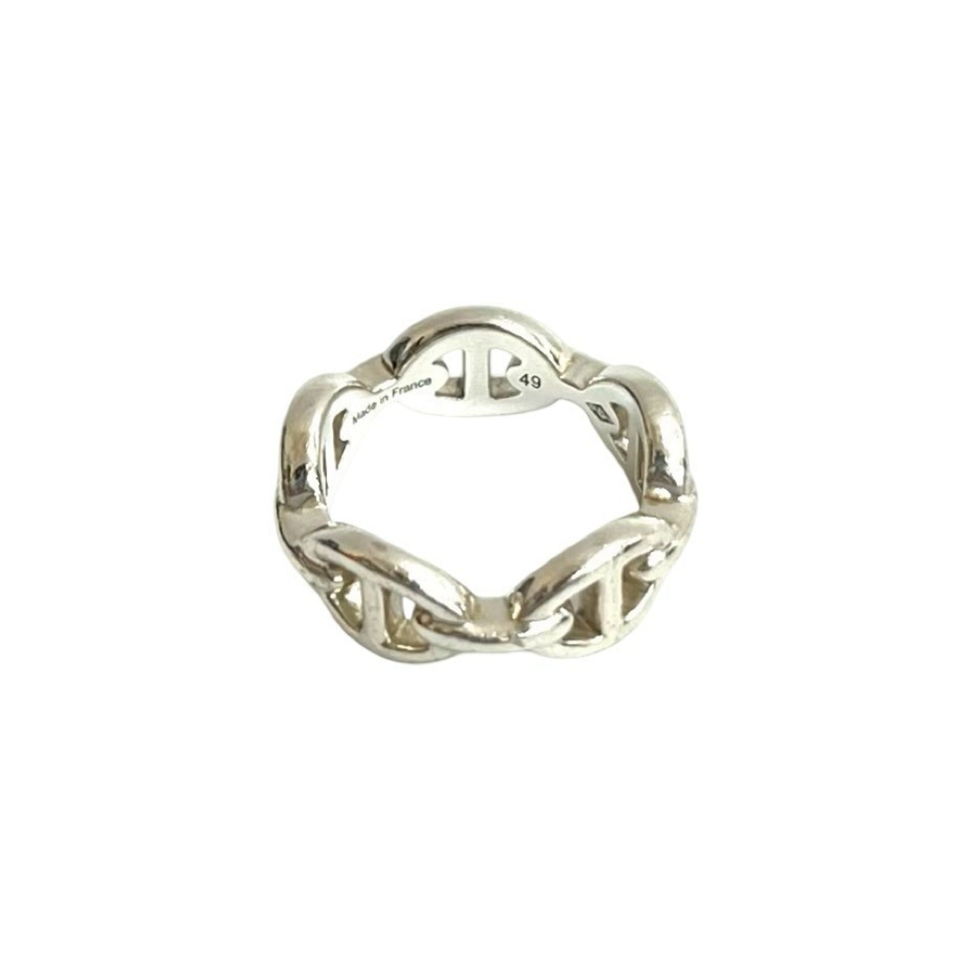 Hermes Silver Silver 925 Band Ring (Pre-Owned)