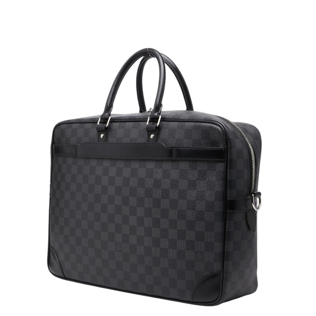 Louis Vuitton Black Gray Pvc Leather Briefcase (Pre-Owned)