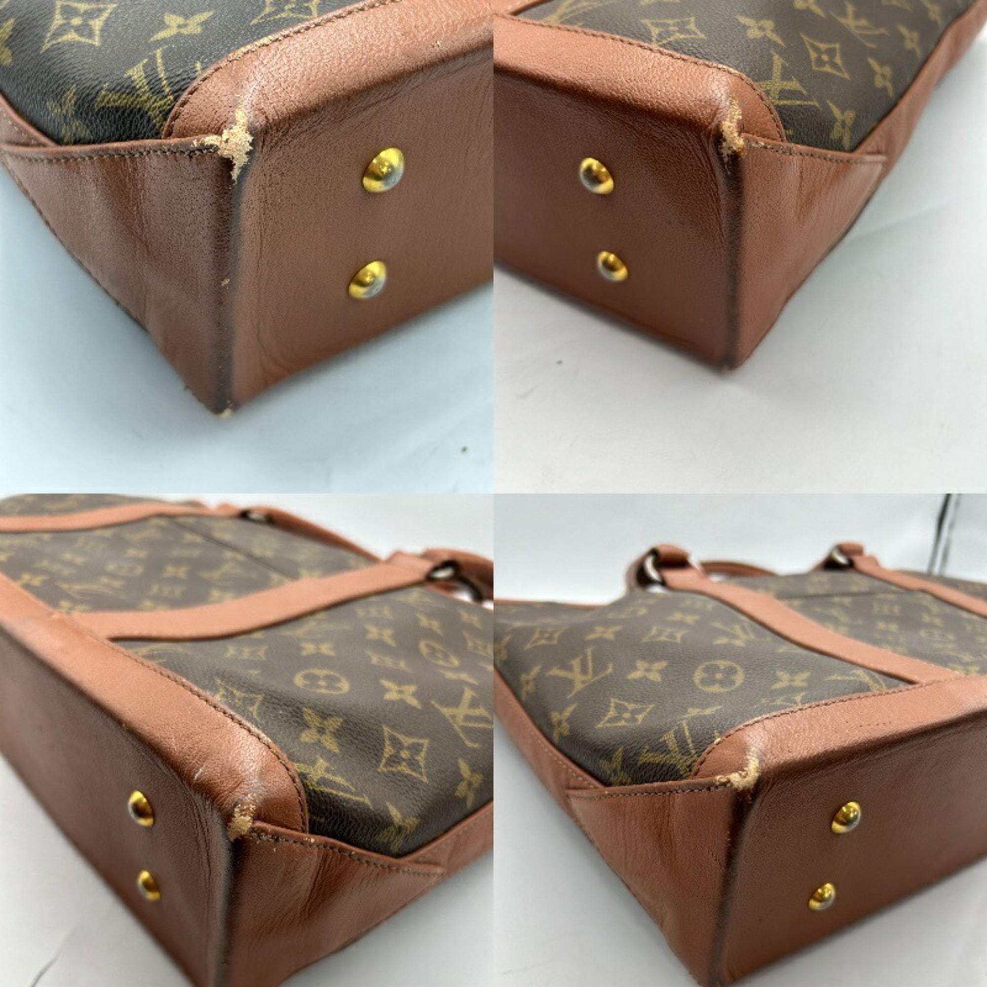 Louis Vuitton Monogram Brown Leather Tote Bag (Pre-Owned)
