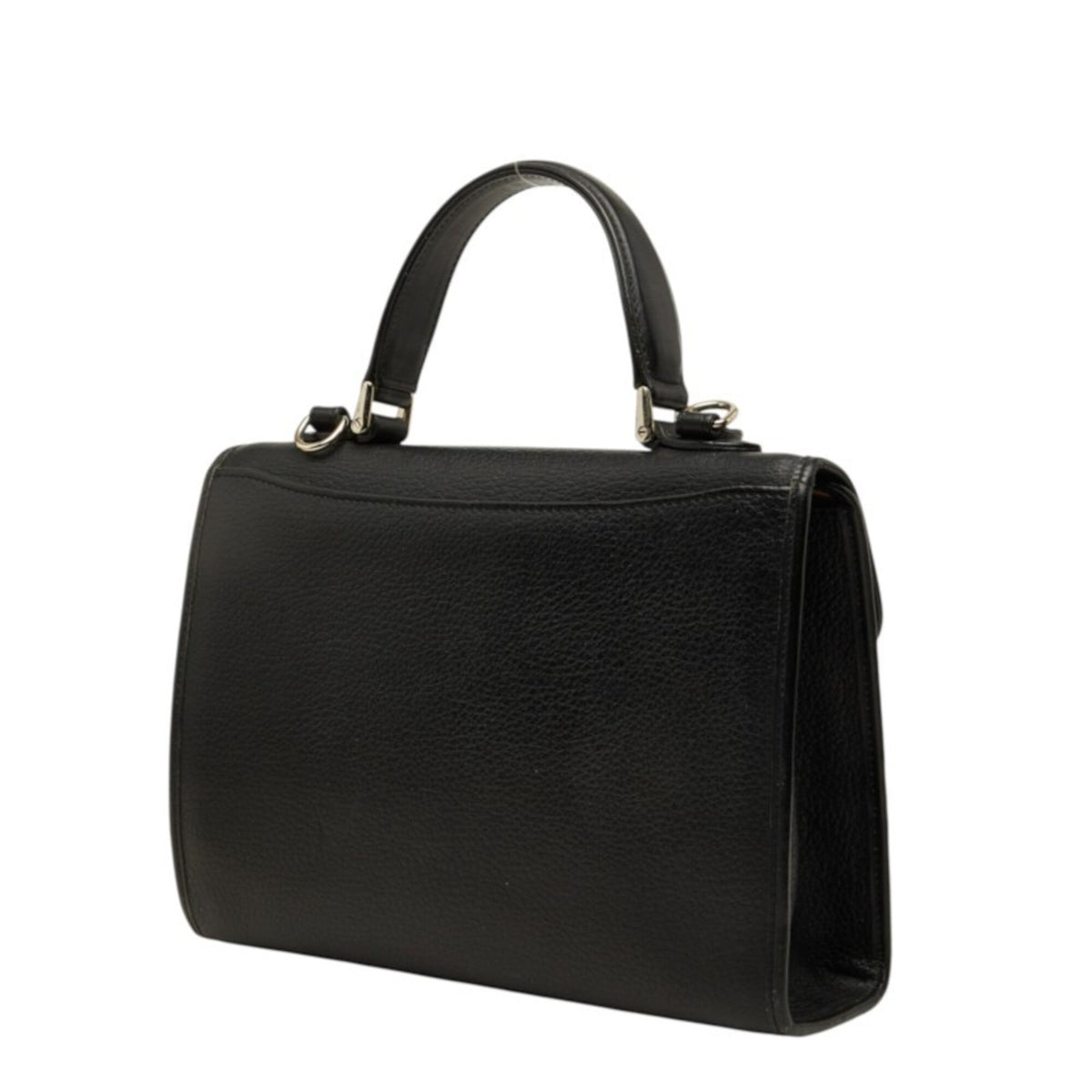 Burberry Black Leather Handbag Shoulder Bag (Pre-Owned)