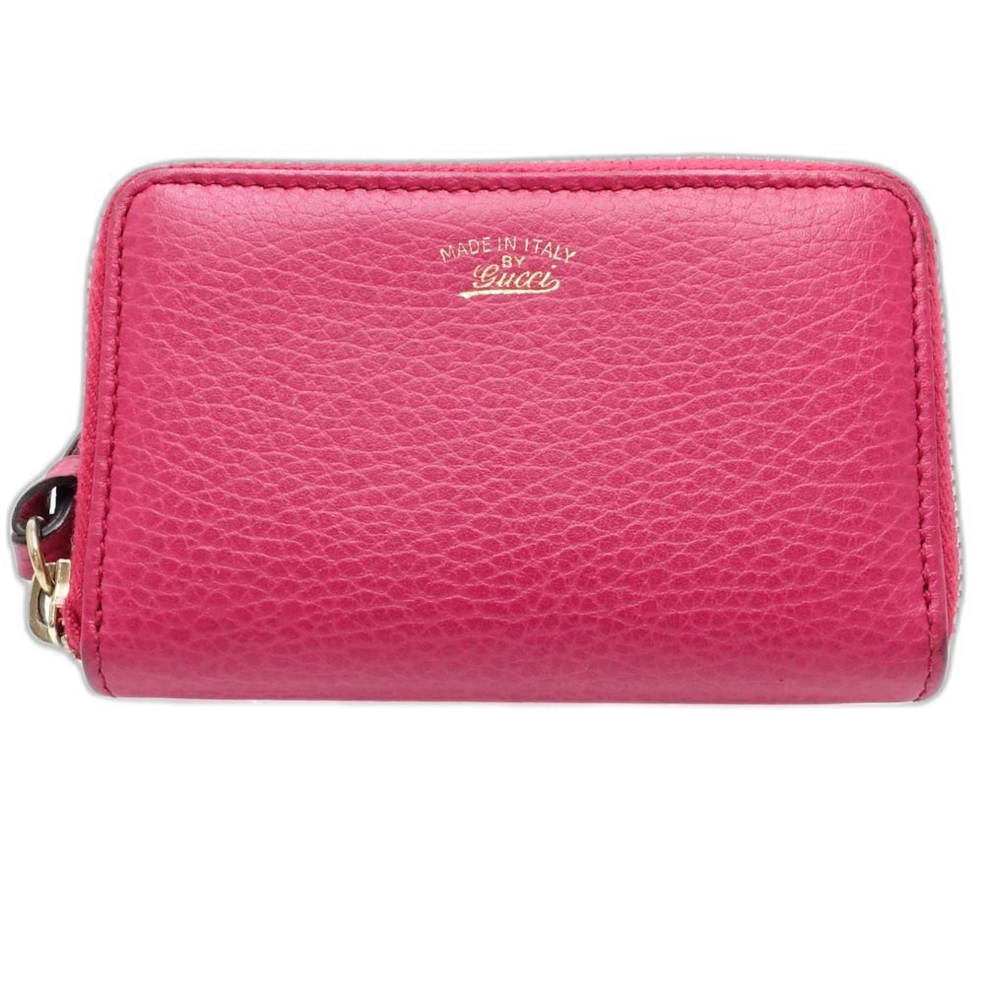 Gucci Pink Leather Coin Purse/Coin Case (Pre-Owned)