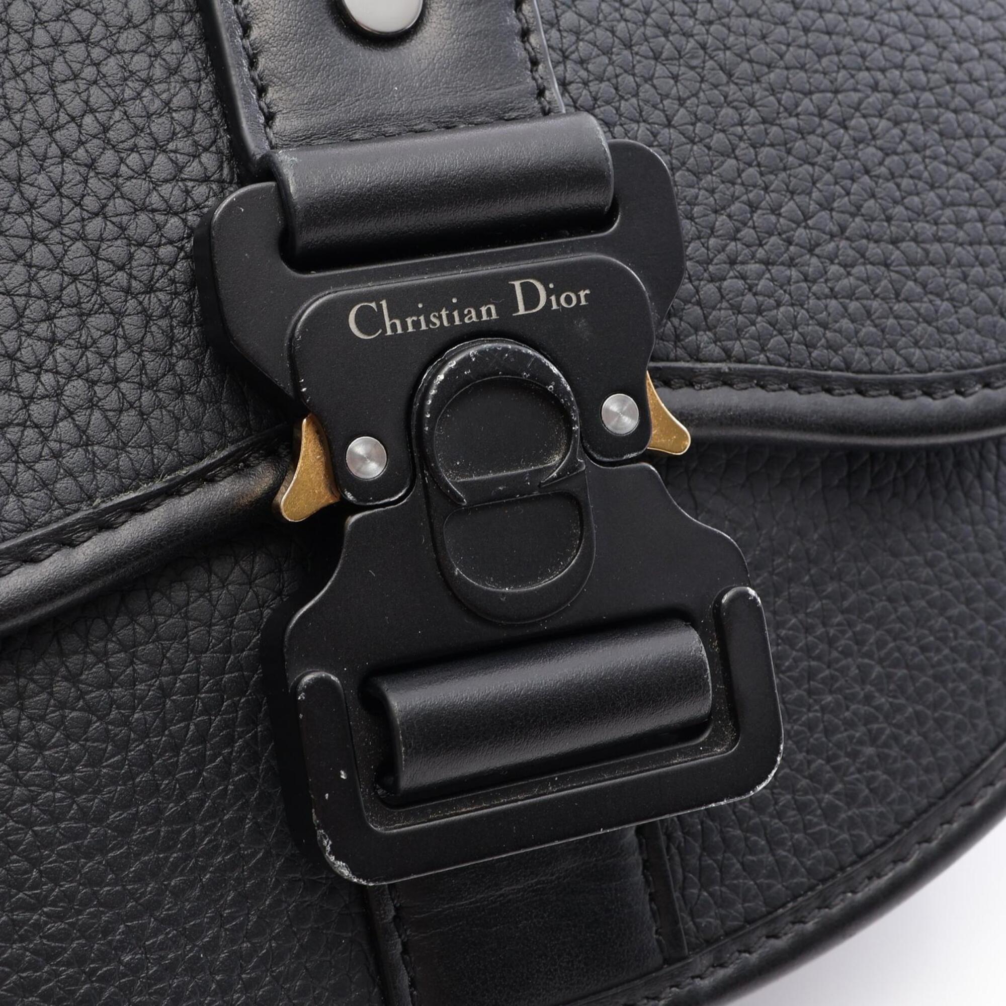 Christian Dior Black Leather Handbag Shoulder Bag (Pre-Owned)