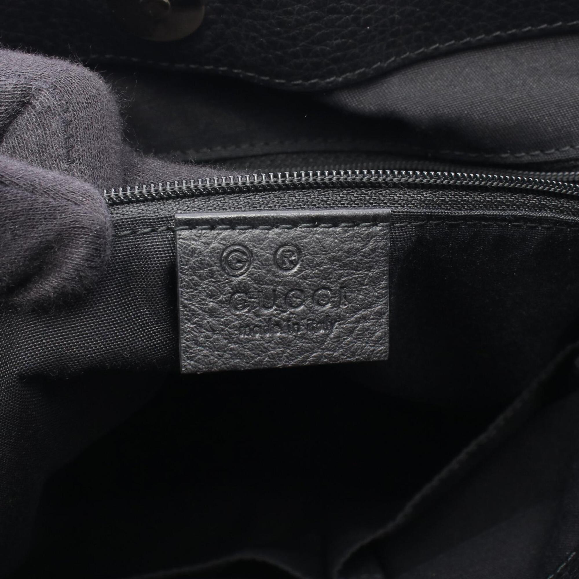 Gucci Black Canvas Leather Tote Bag (Pre-Owned)