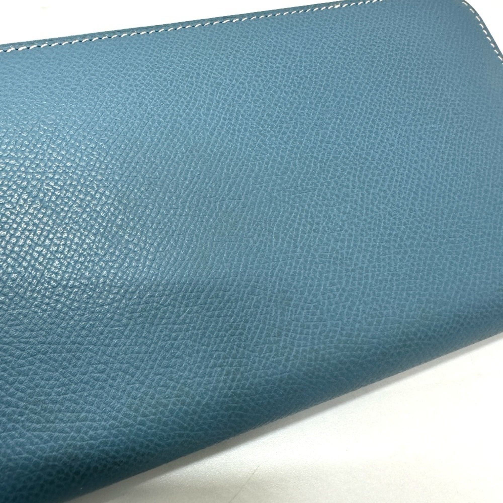 Hermes Blue Jean Epsom Leather Long Wallet (Bi-Fold) (Pre-Owned)