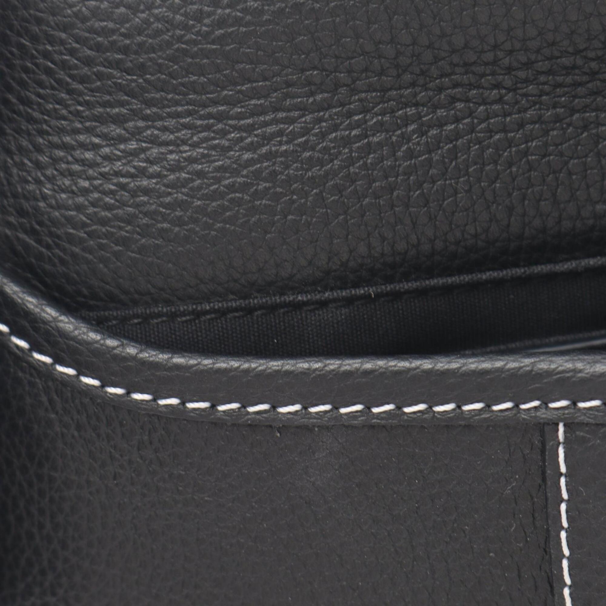 Christian Dior Black Leather Handbag Saddle Bag Shoulder Bag (Pre-Owned)