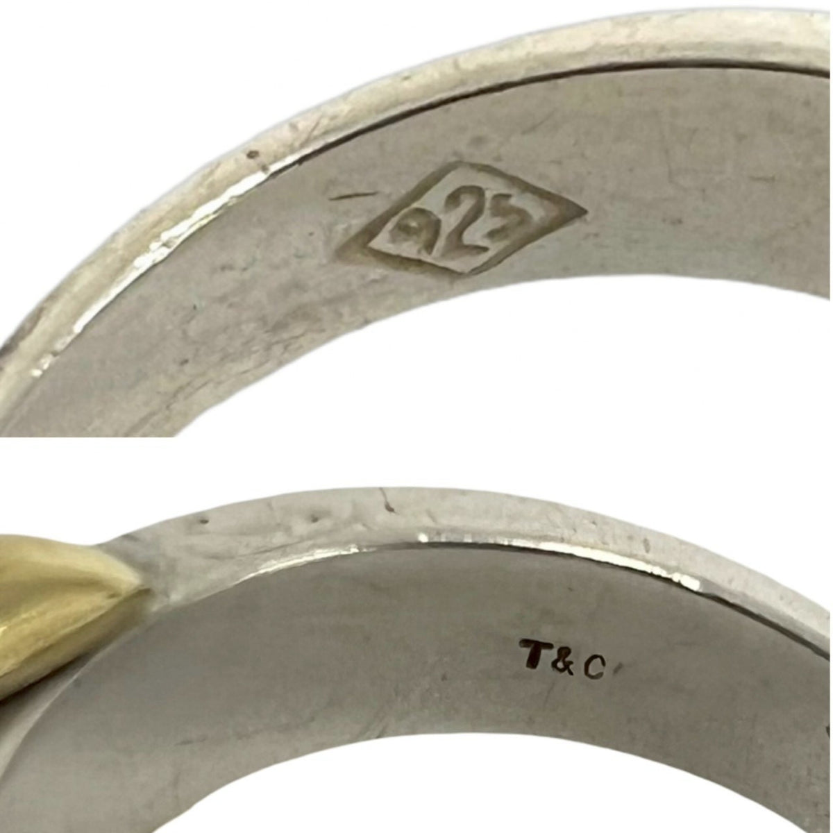 Tiffany Gold Silver Yellow Gold (18K) Silver 925 Band Ring (Pre-Owned)