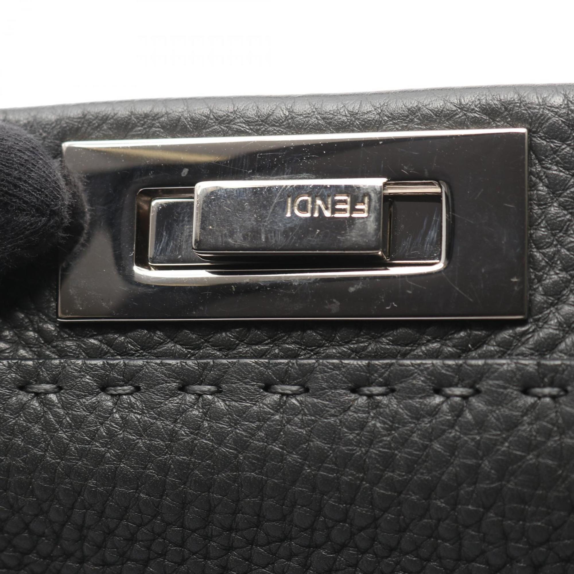 Fendi Gray Leather Handbag (Pre-Owned)