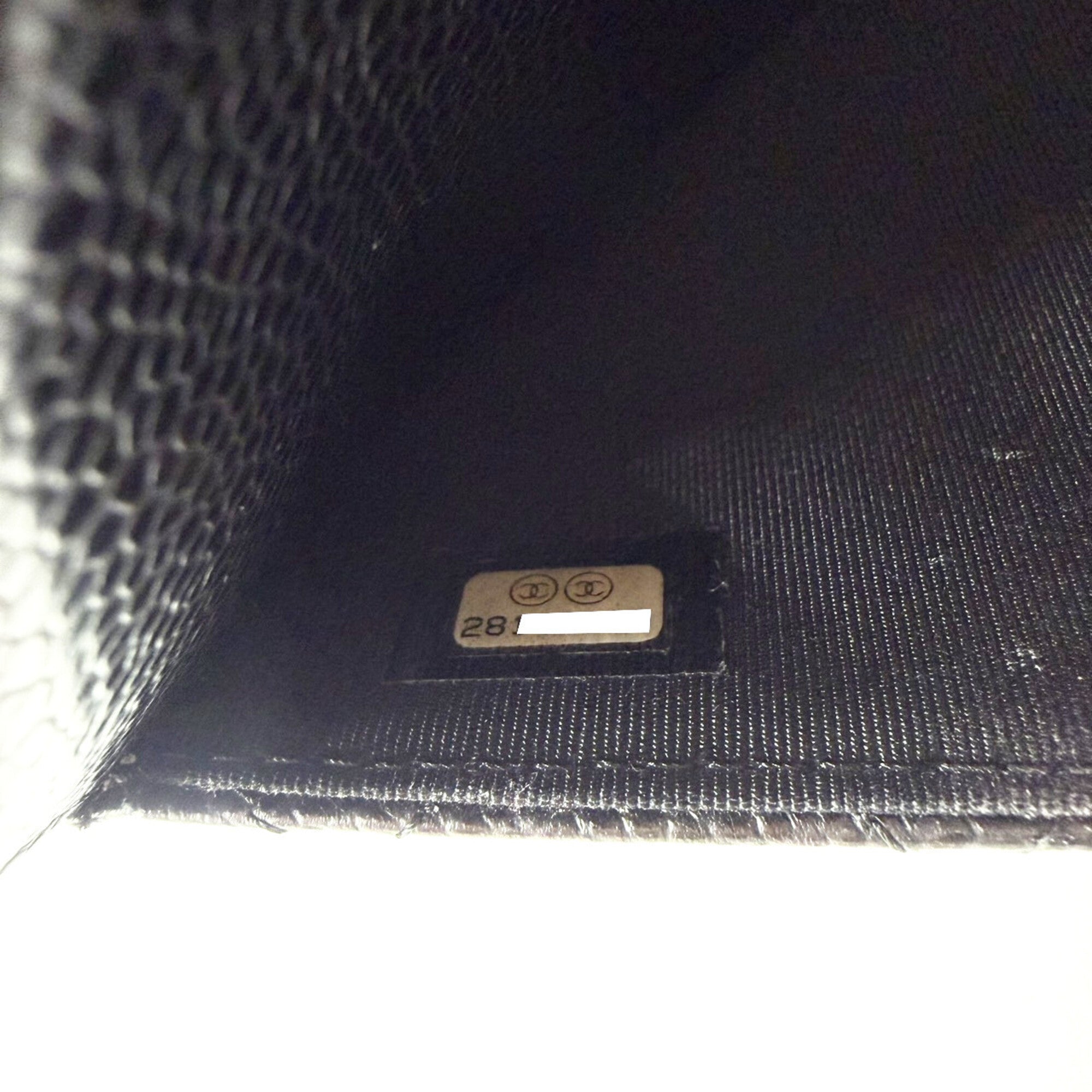 Chanel Black Grained Calfskin Chain/Shoulder Wallet (Pre-Owned)