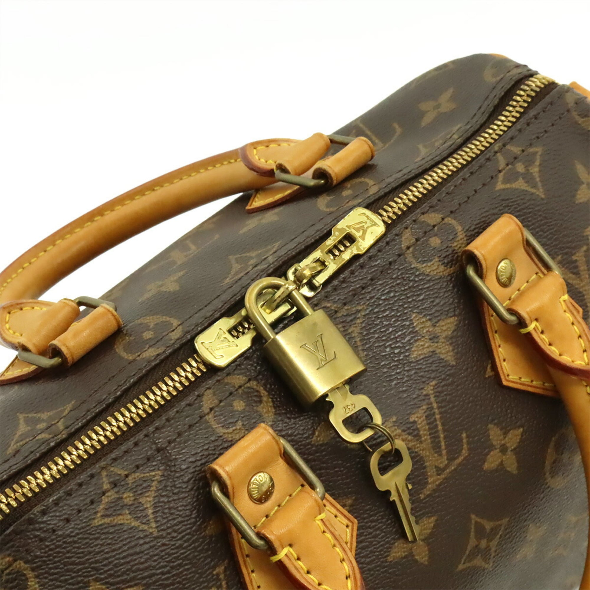 Louis Vuitton Brown Monogram Canvas Boston Bag Handbag Shoulder Bag (Pre-Owned)