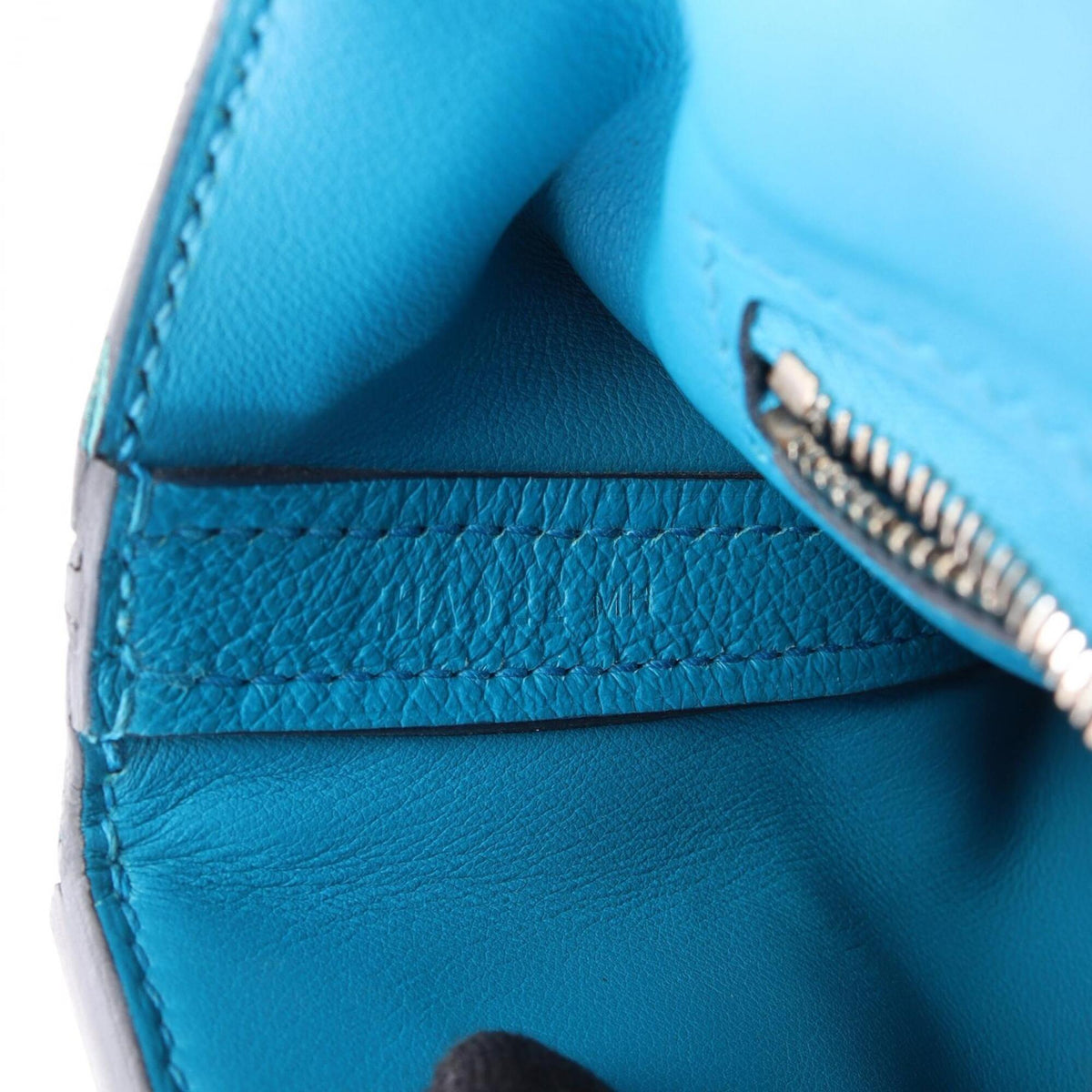Hermes Blue Evercalf Leather Handbag (Pre-Owned)