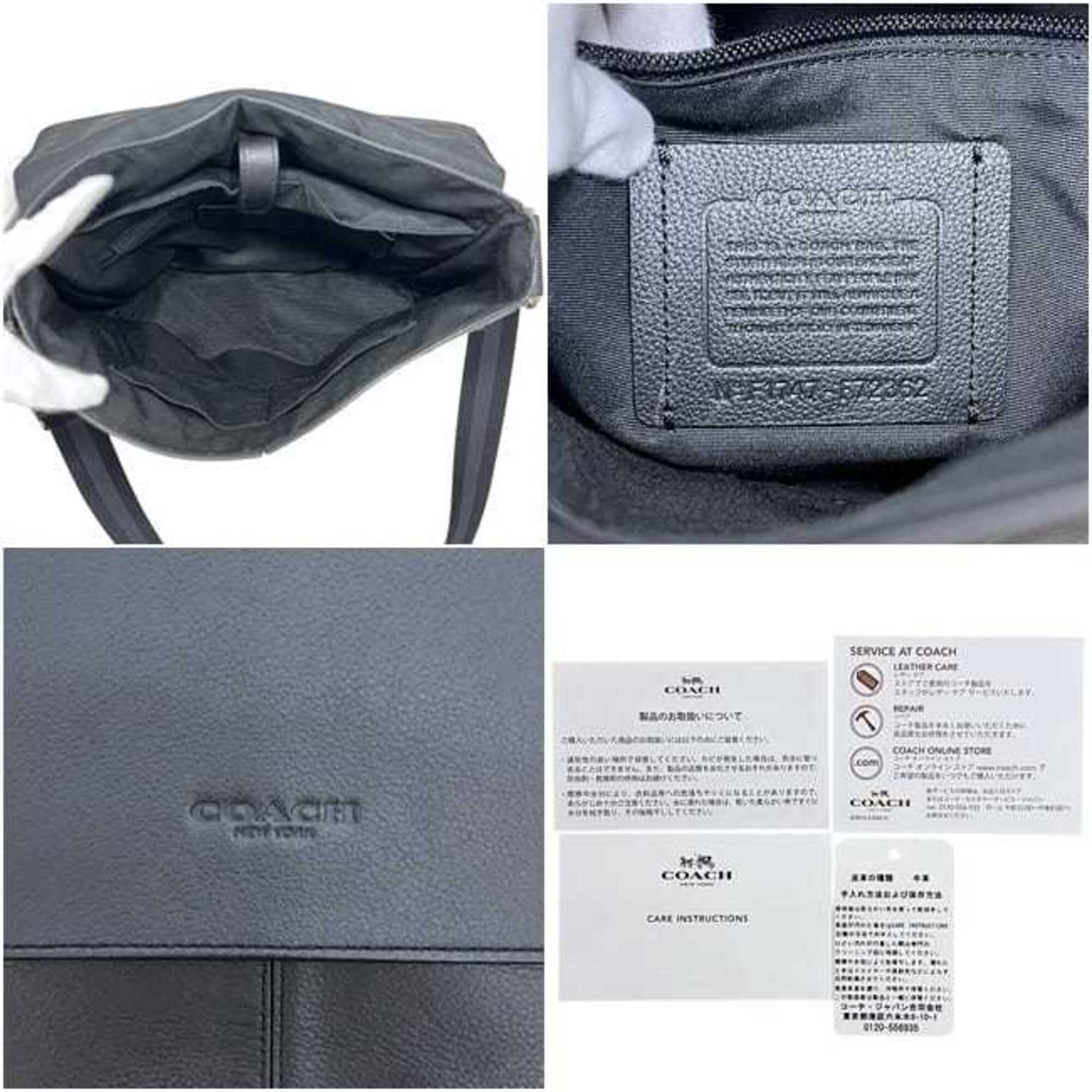 Coach Black Leather Messenger Bag Shoulder Bag (Pre-Owned)