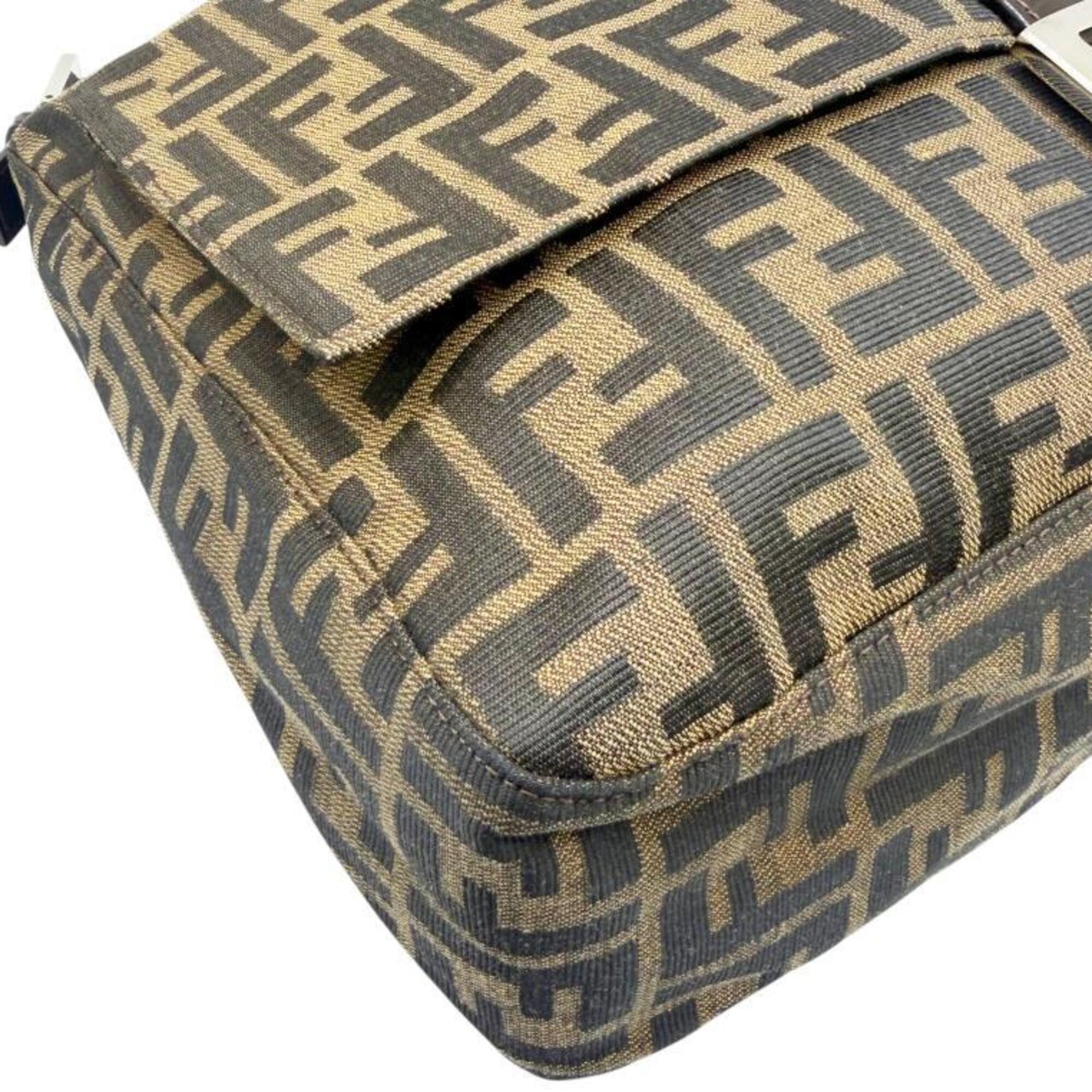 Fendi Brown Canvas Leather Handbag (Pre-Owned)