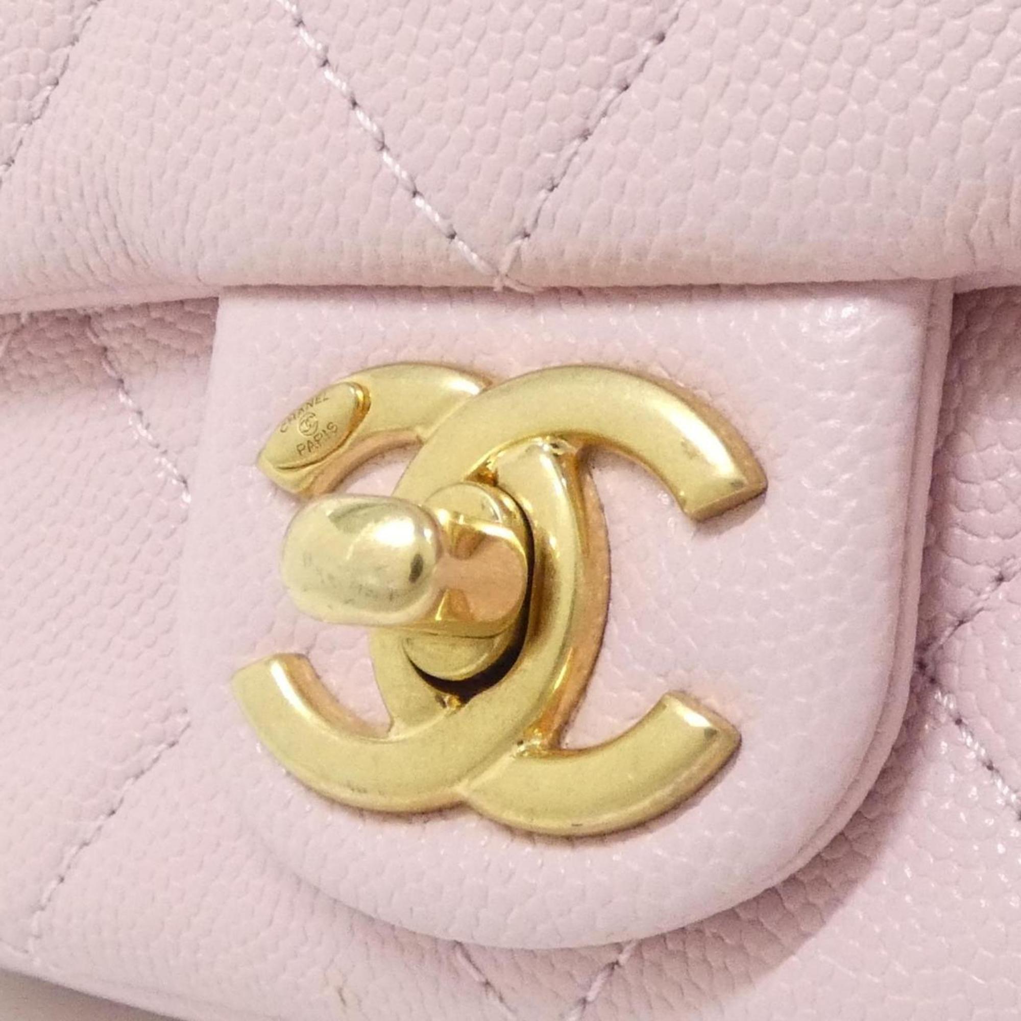 Chanel Pink Grained Calfskin Shoulder Bag (Pre-Owned)