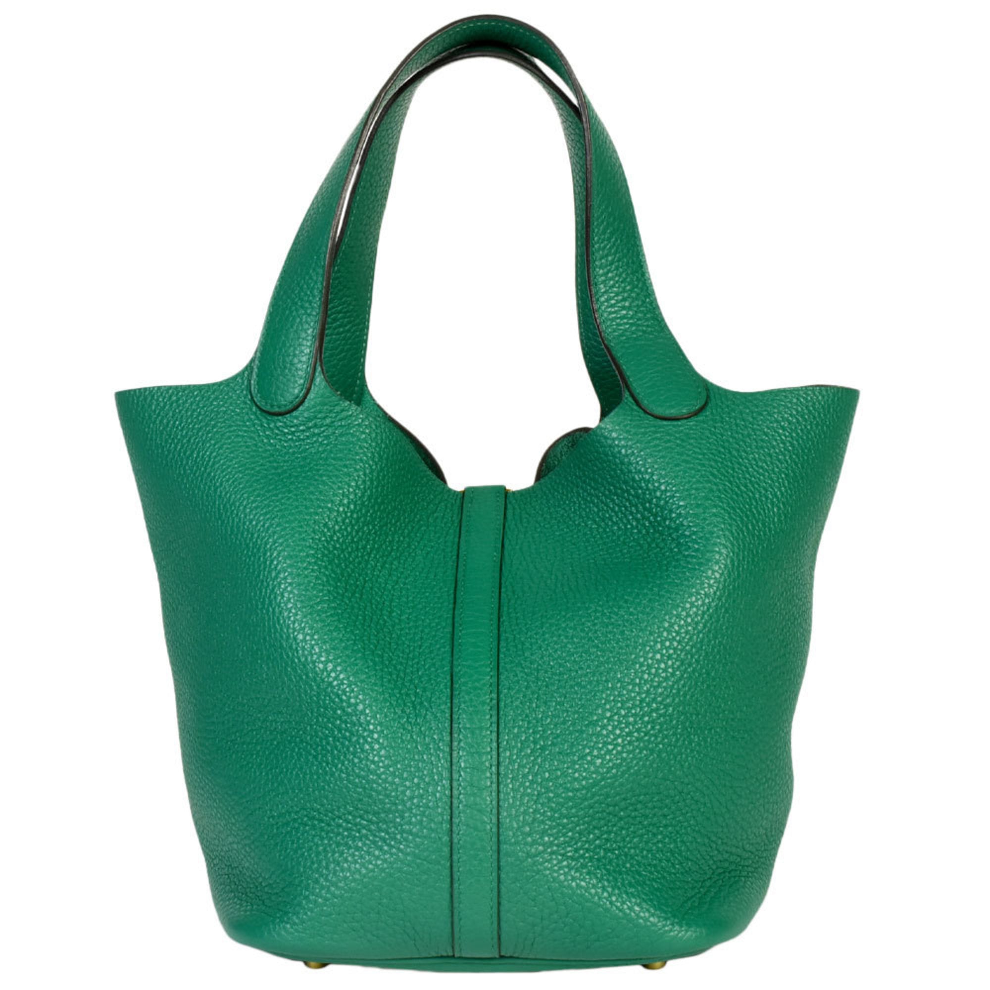 Hermes Green Taurillon Clemence Leather Handbag (Pre-Owned)