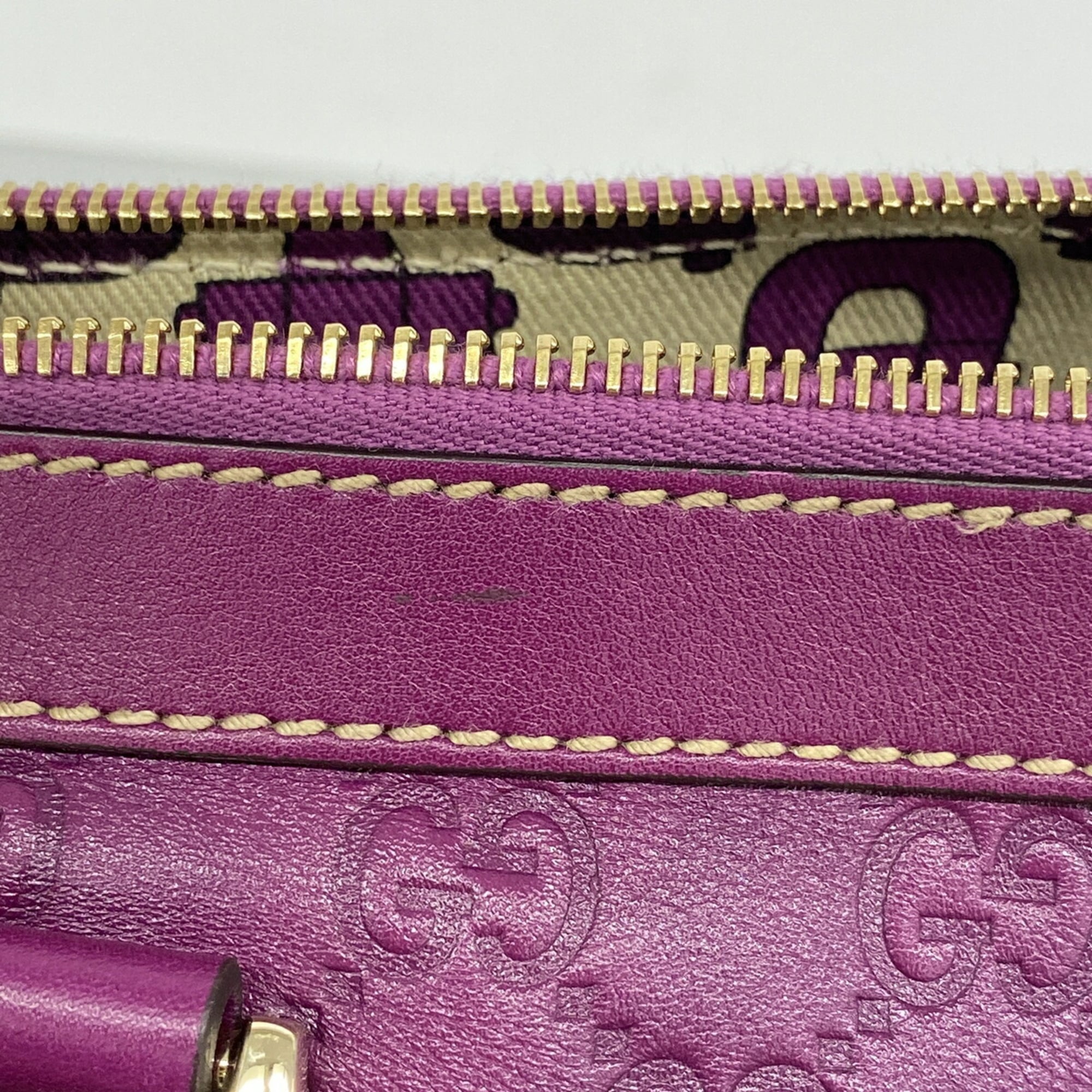 Gucci Purple Leather Tote Bag (Pre-Owned)