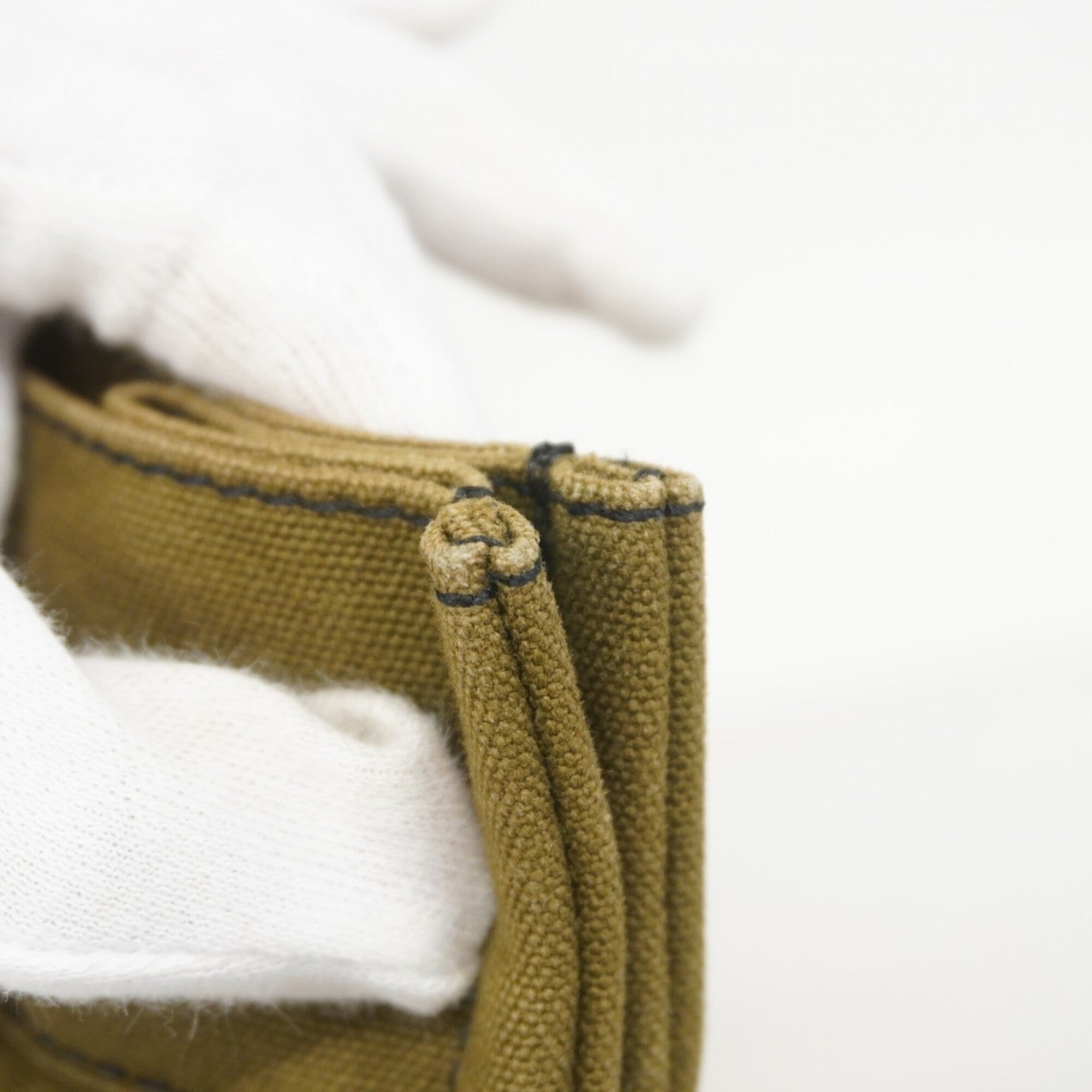 Hermes Black Khaki Canvas Tote Bag (Pre-Owned)