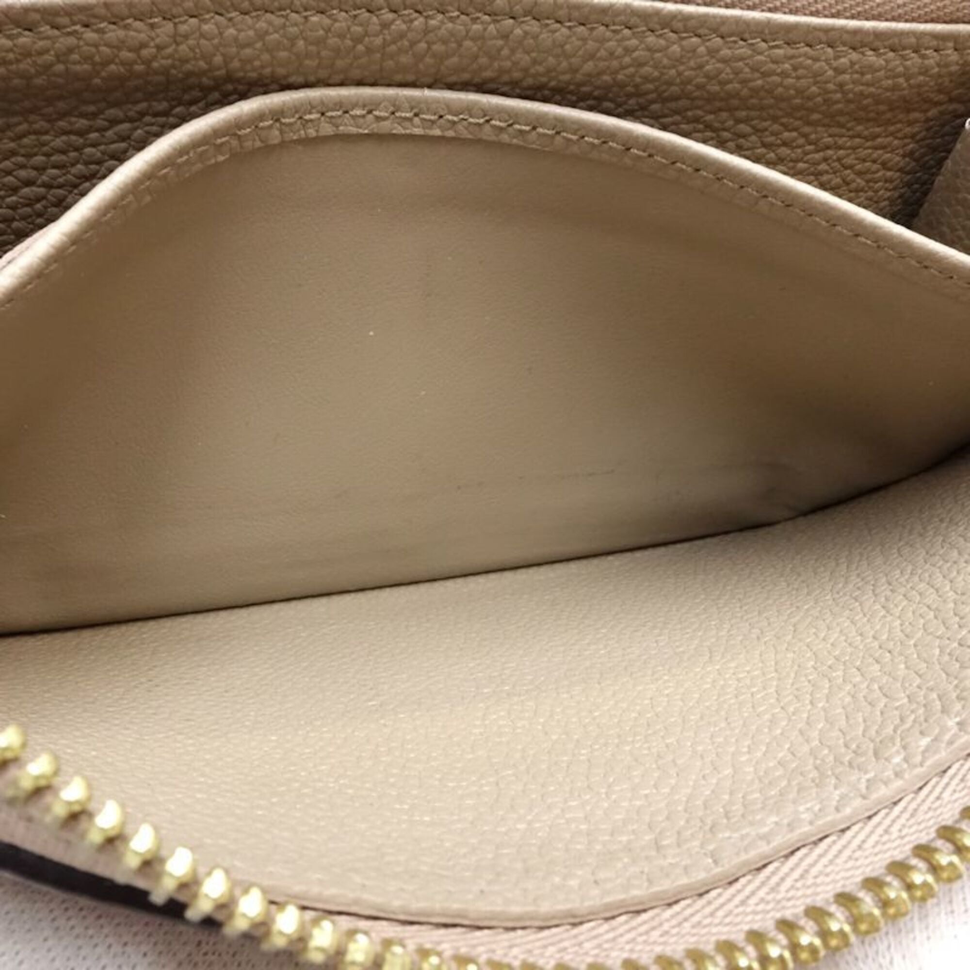 Louis Vuitton Cream Tourterelle Leather Long Wallet (Bi-Fold) (Pre-Owned)