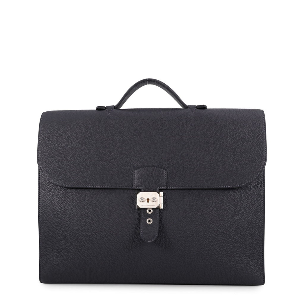 Hermes Silver Togo Leather Briefcase (Pre-Owned)