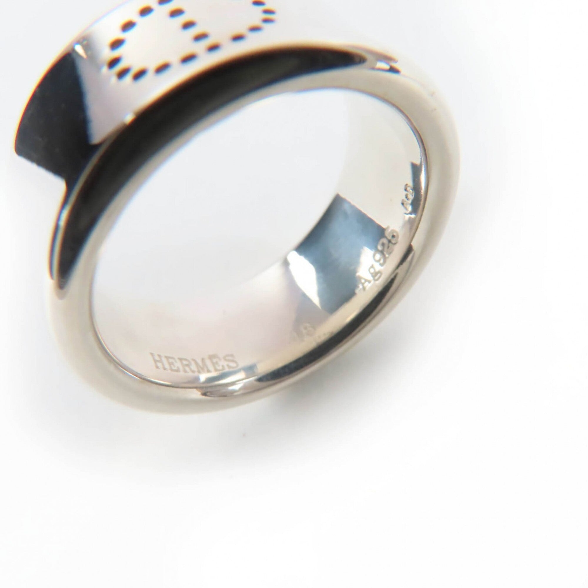 Hermes Silver 925 Band Ring (Pre-Owned)