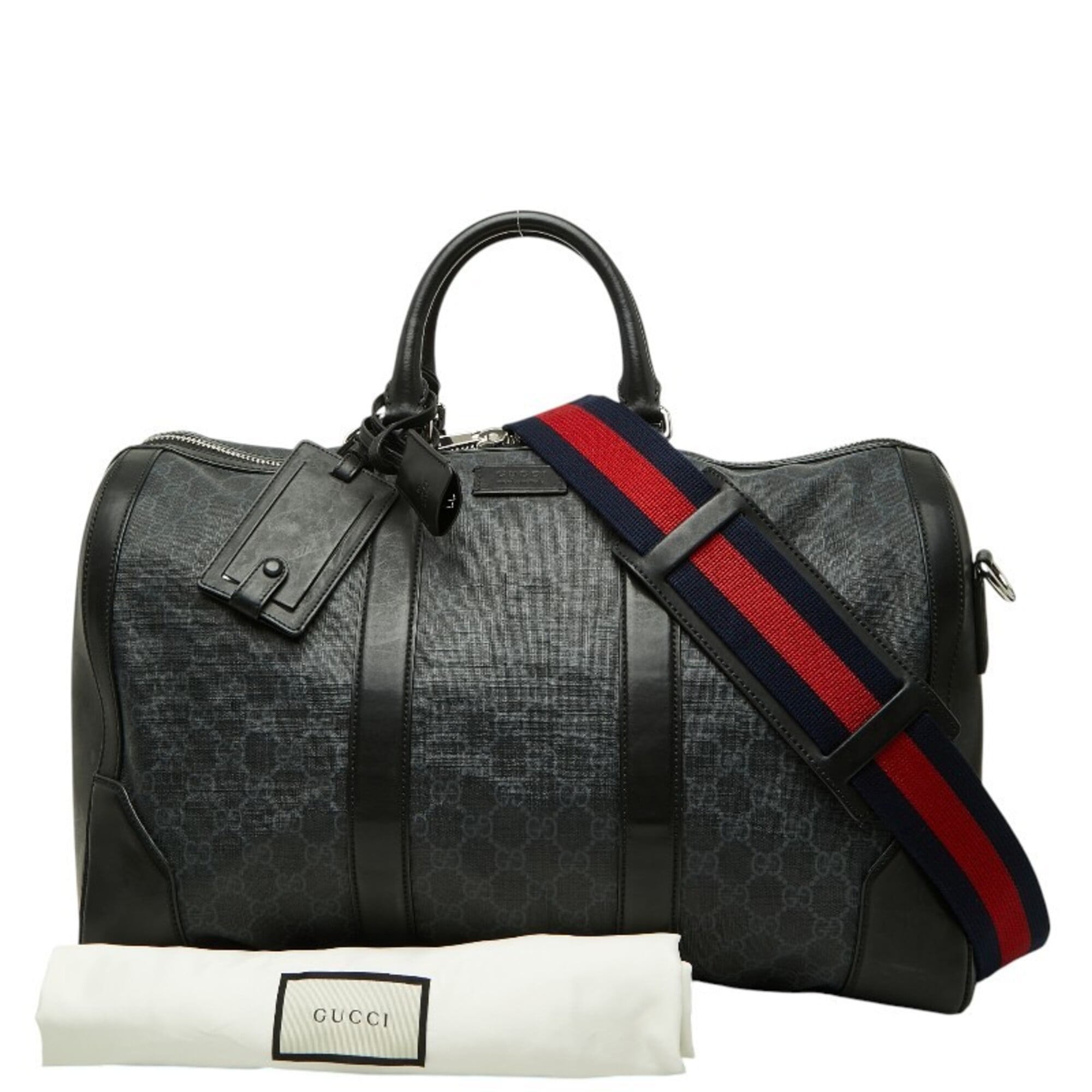 Gucci Black Pvc Leather Boston Bag Shoulder Bag (Pre-Owned)