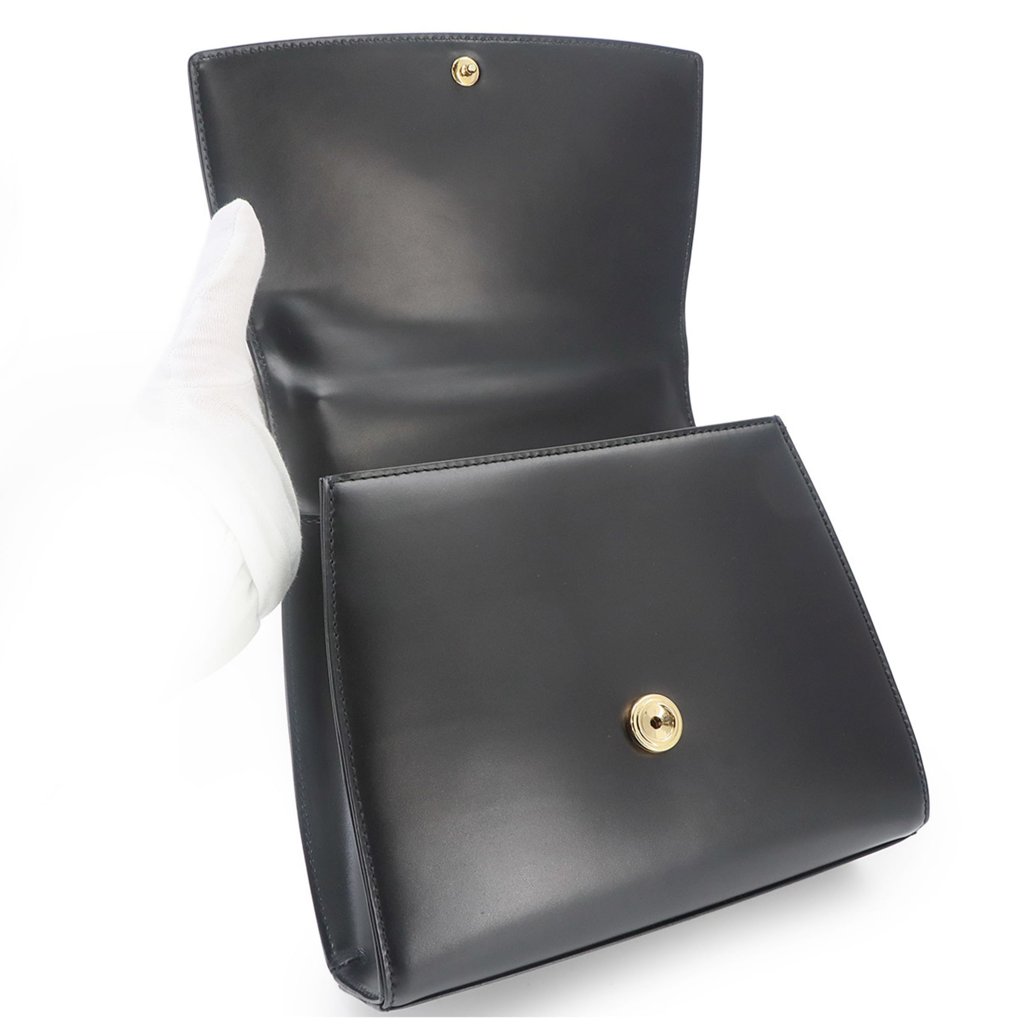 Louis Vuitton Black Noir Leather Handbag (Pre-Owned)