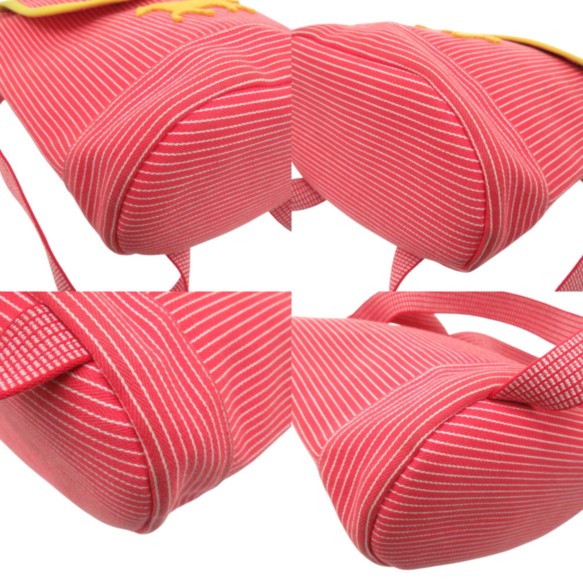 Hermes Red Color Yellow Cotton Backpack (Pre-Owned)