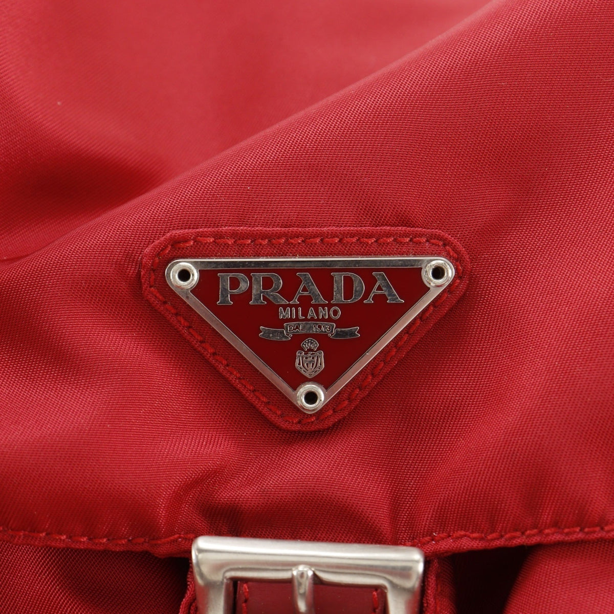 Prada Red Color Nylon Backpack (Pre-Owned)
