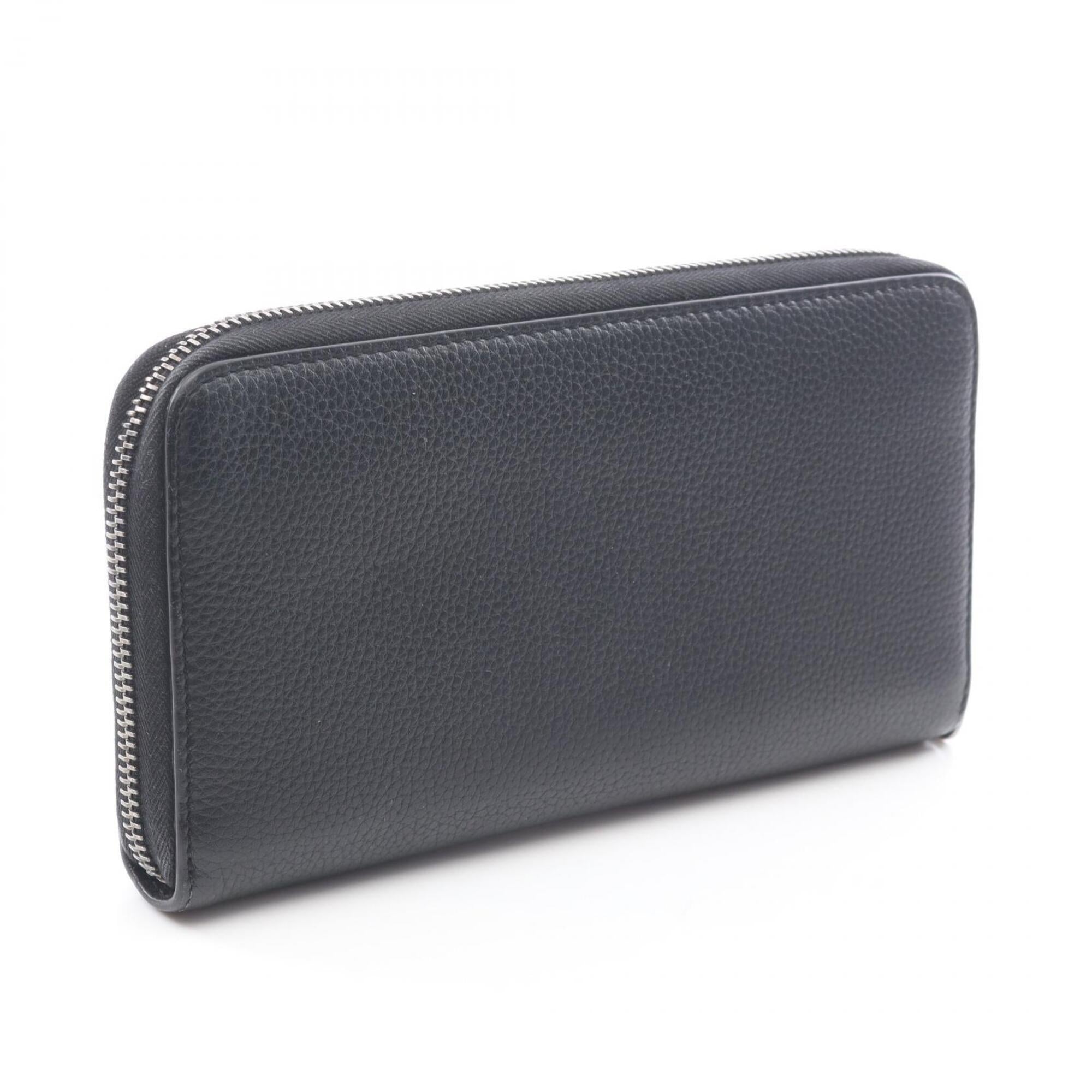 Christian Dior Black Leather Long Wallet (Bi-Fold) (Pre-Owned)