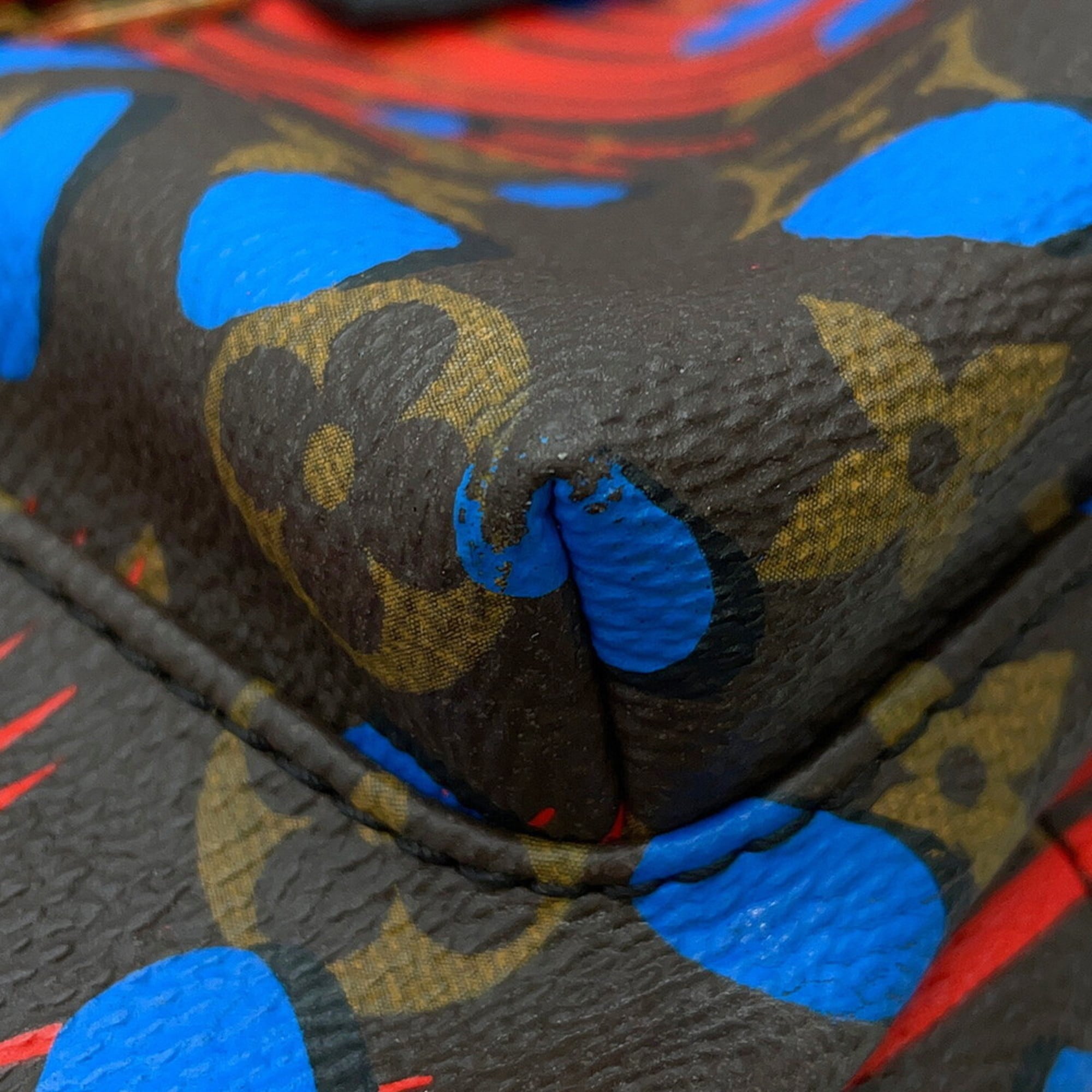Louis Vuitton Black Blue Monogram Noir Red Color Monogram Handbag (Pre-Owned)