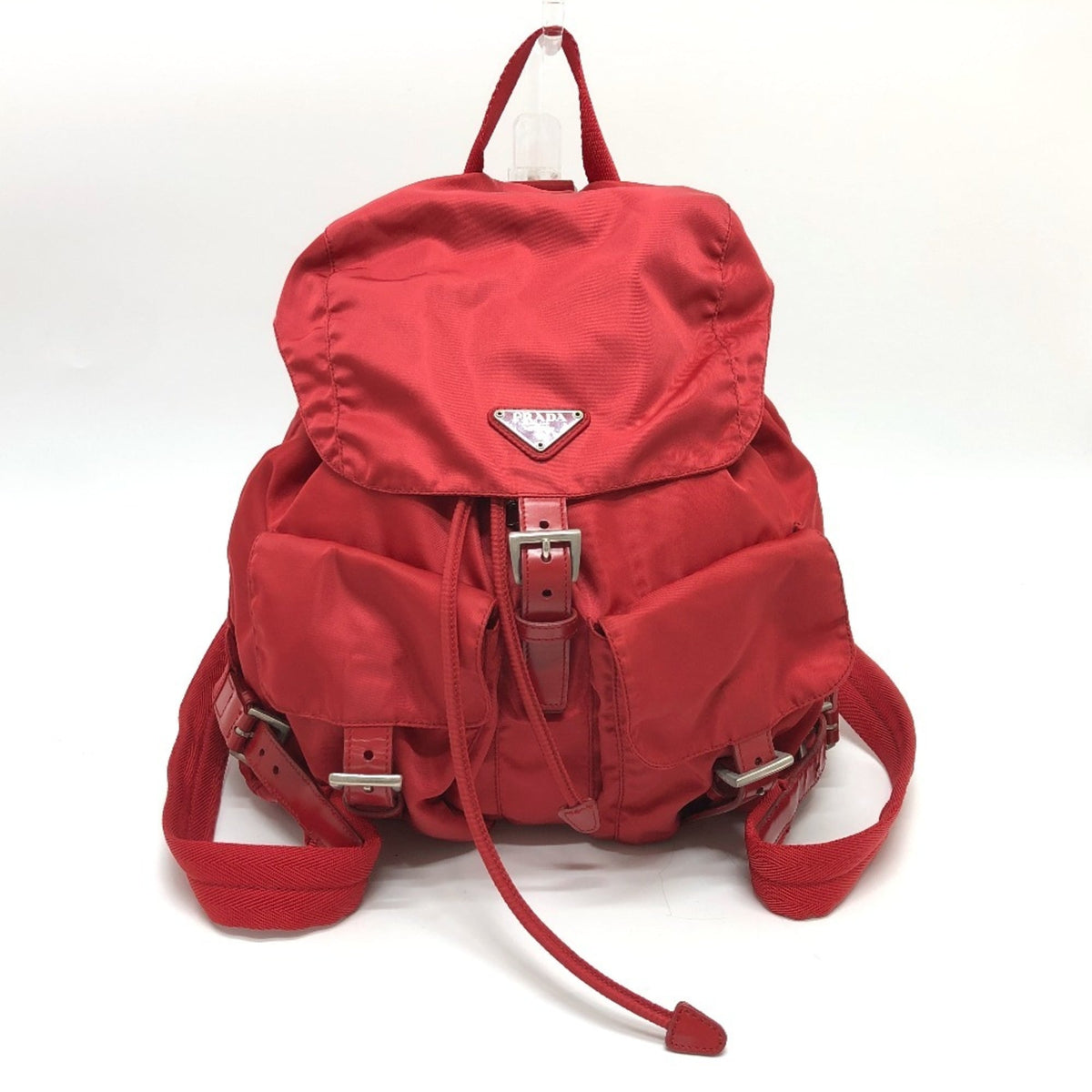 Prada Red Color Nylon Backpack (Pre-Owned)
