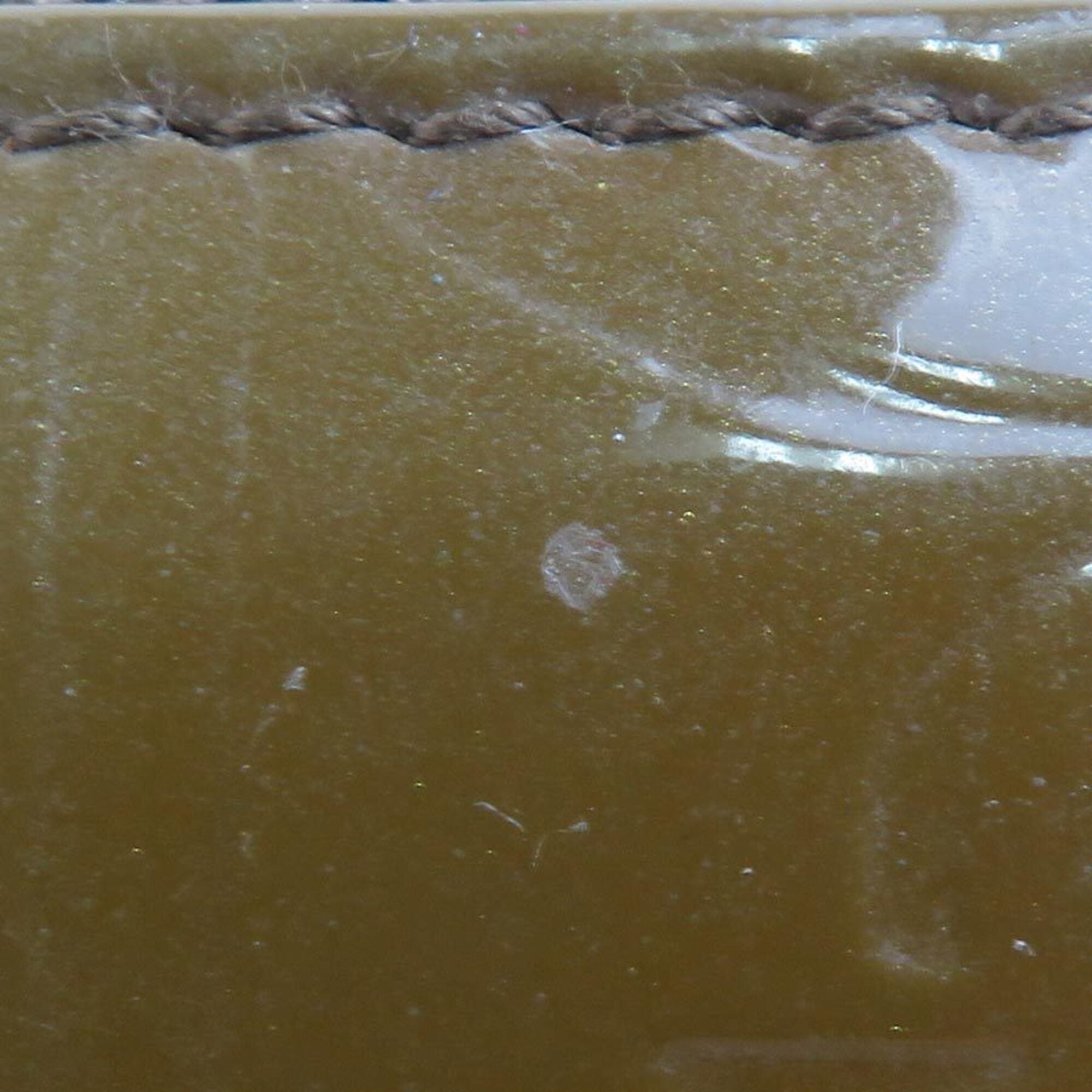 Christian Dior Khaki Patent Leather Long Wallet (Bi-Fold) (Pre-Owned)